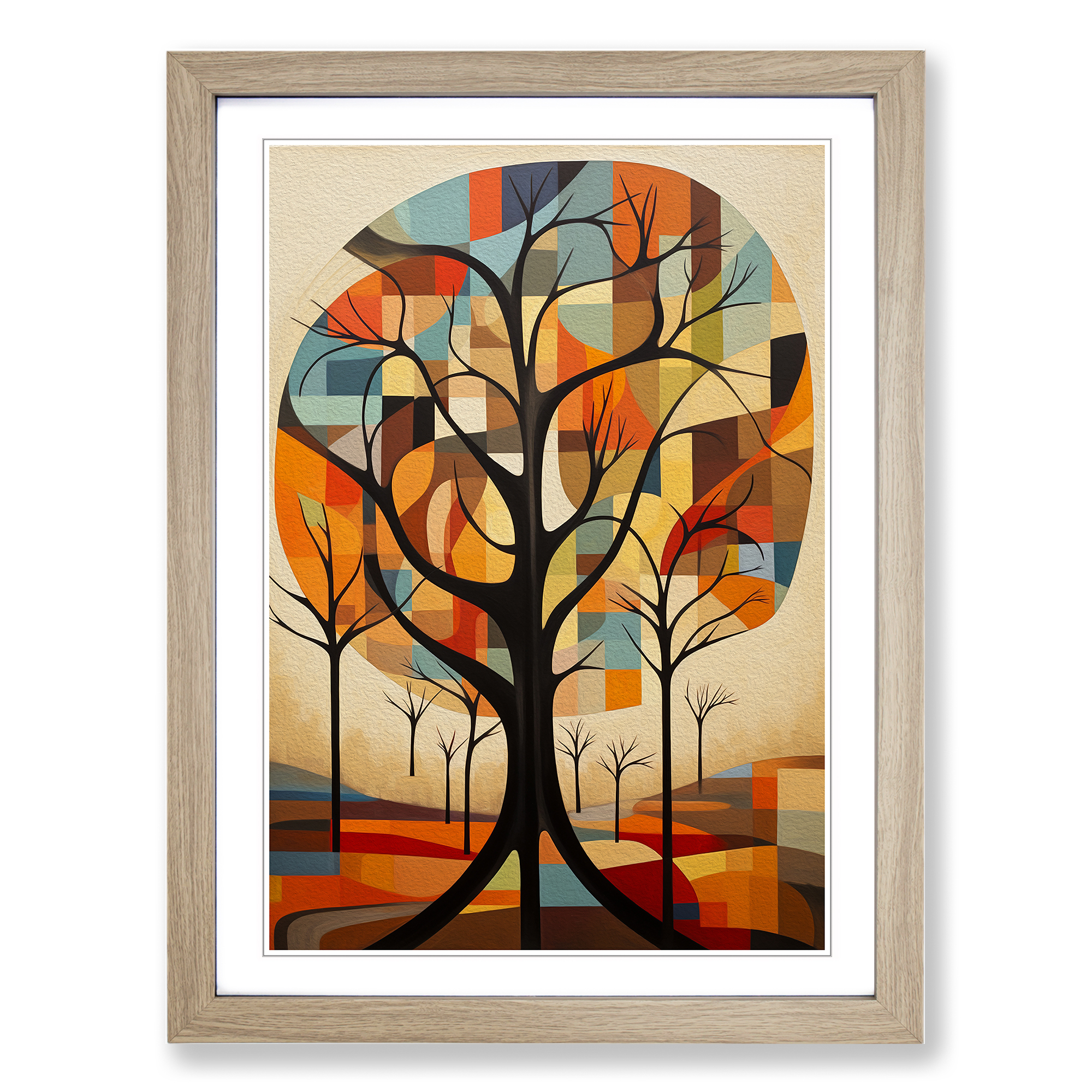 Tree Constructivism No.2 Framed Canvas Wall Art Print Poster Picture, Home Decor - Picture 6 of 8