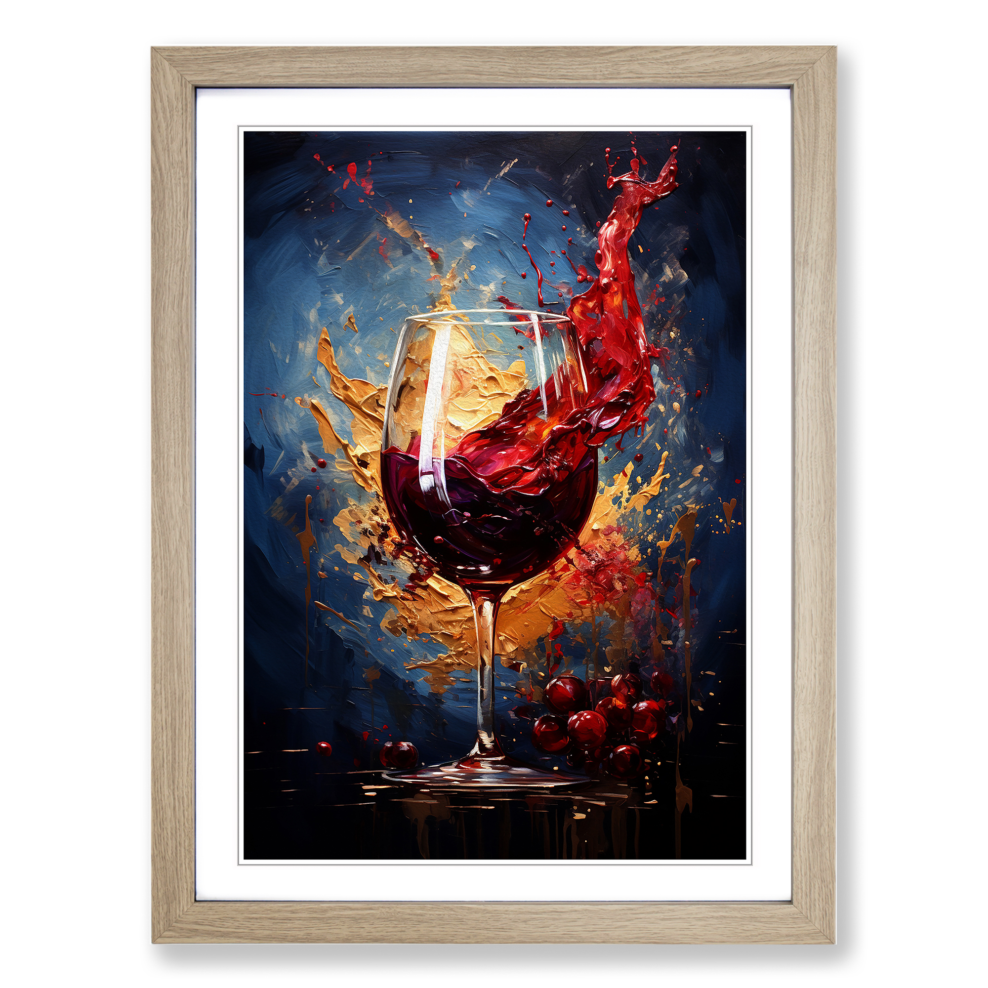 Wine Abstract Framed Canvas Wall Art Print Poster Picture, Home Decor - Picture 6 of 8