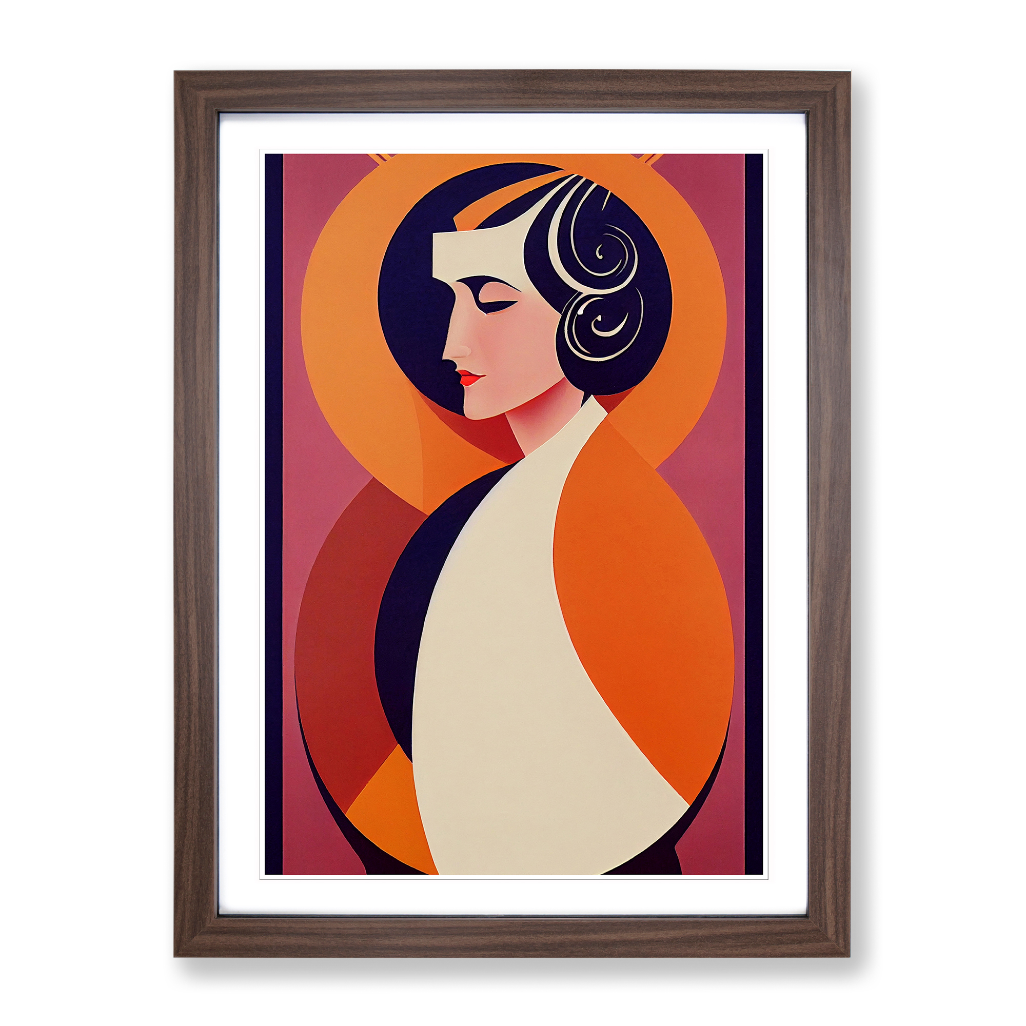 Art Deco Portrait Woman Vol.6 Wall Art Print Framed Canvas Picture