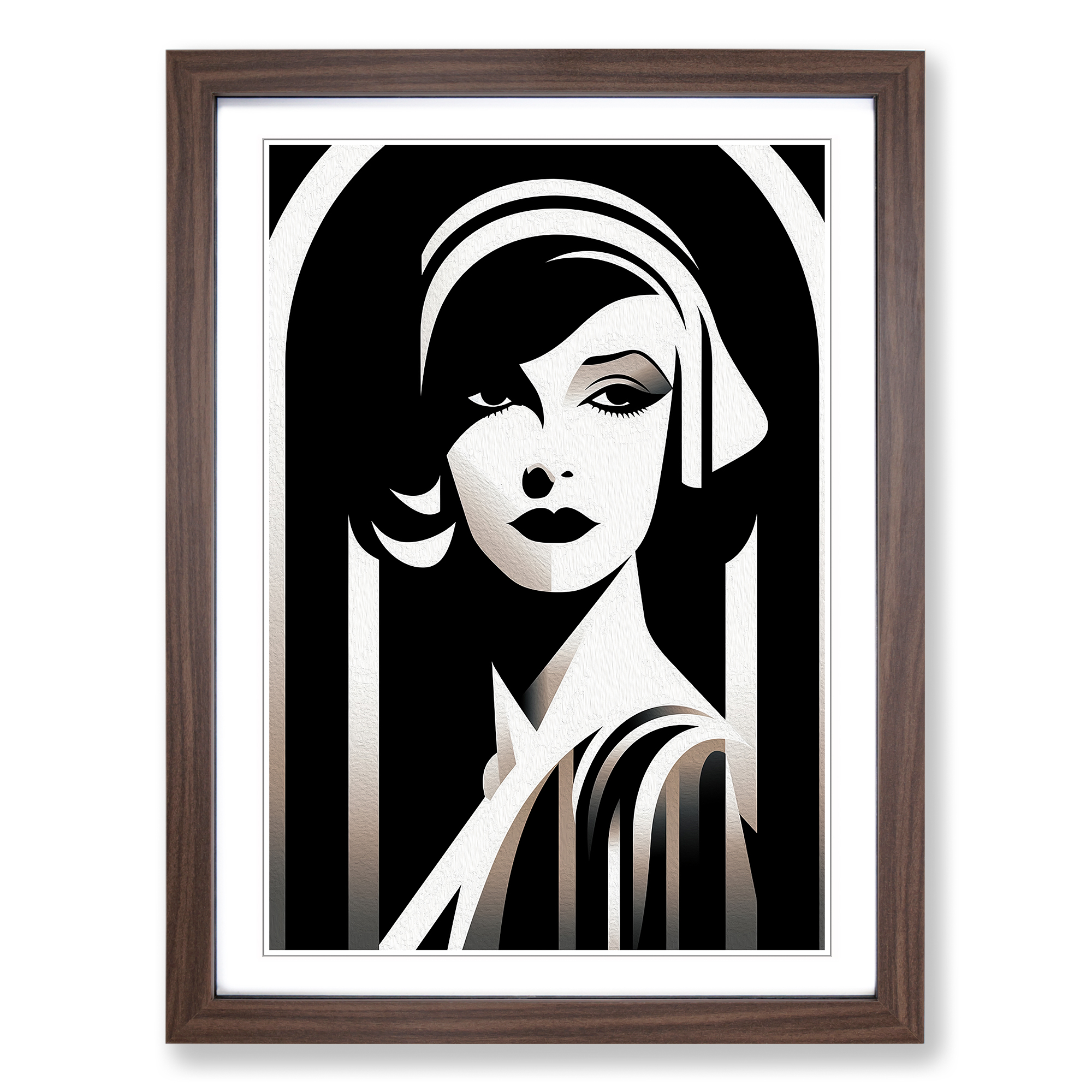 Art Deco Woman Line Wall Art Print Framed Canvas Picture Poster Decor - Picture 7 of 8