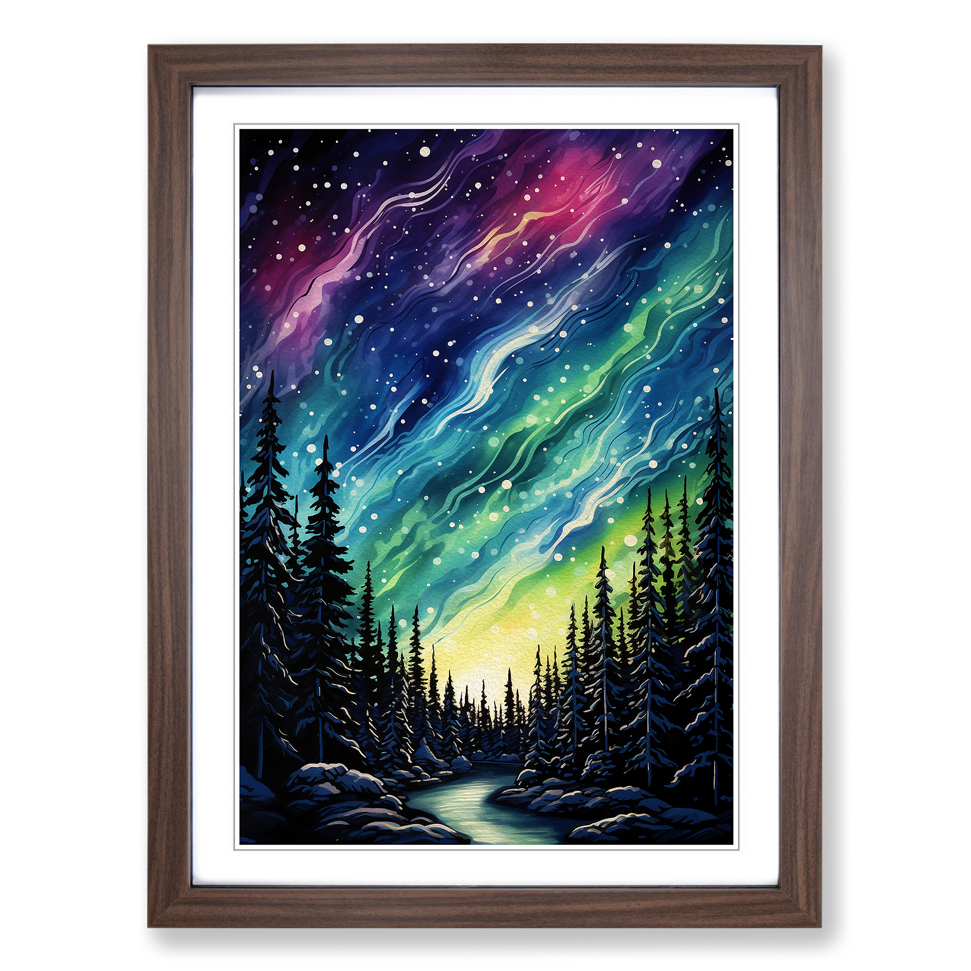 Aurora Borealis Informel No.2 Framed Canvas Wall Art Print Poster Picture - Picture 7 of 8