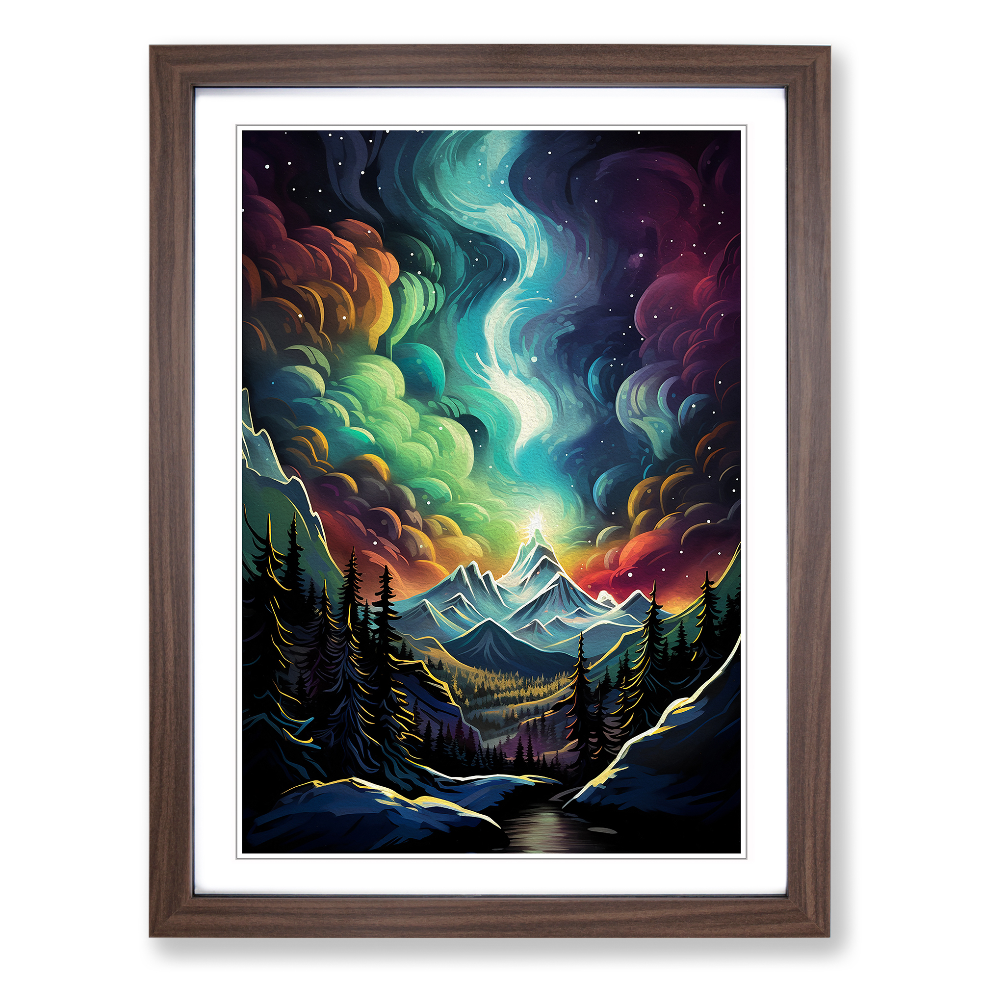 Aurora Borealis Dadaism No.2 Framed Canvas Wall Art Print Poster Picture - Picture 7 of 8