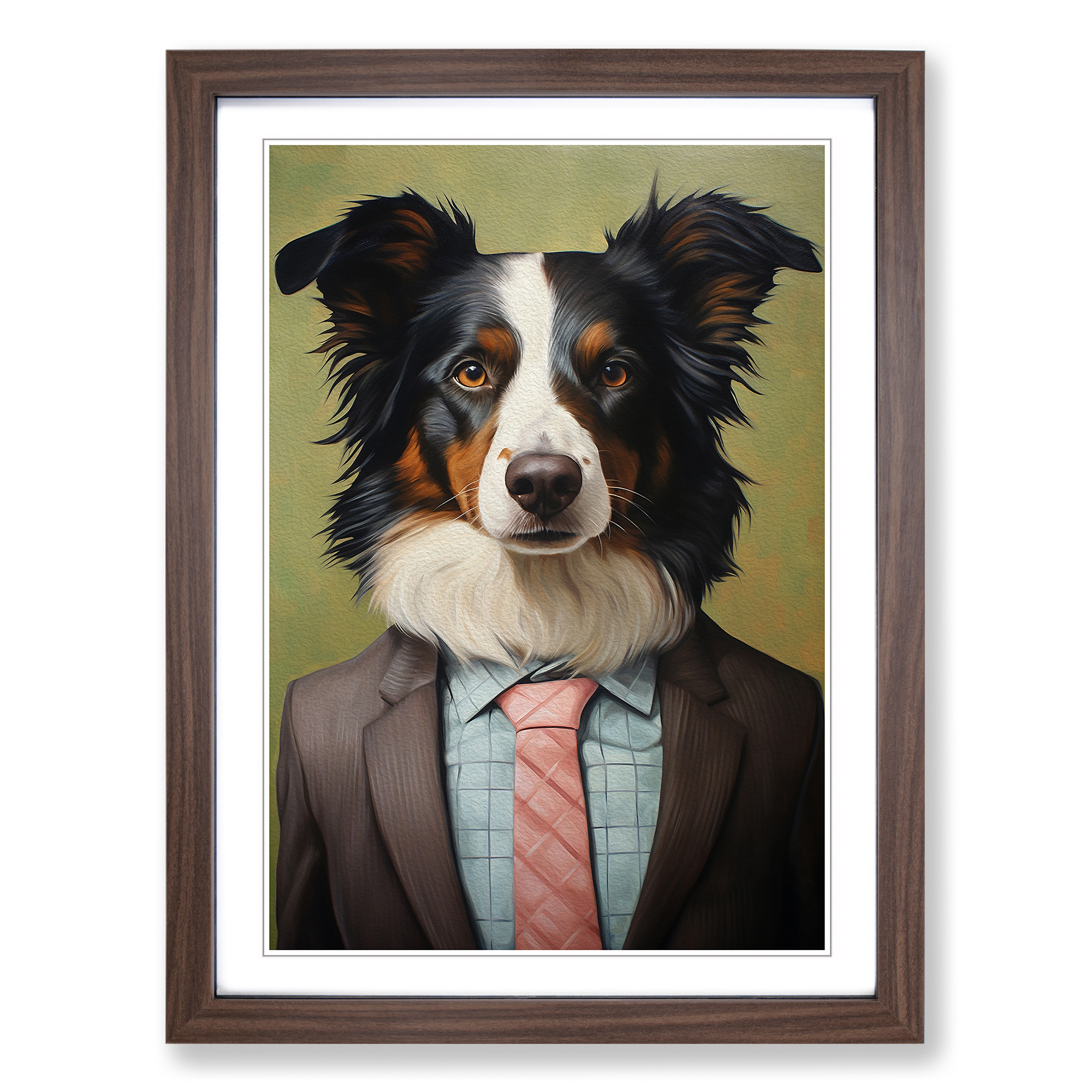 Cuadro póster impresión arte pared lienzo enmarcado Border Collie in a Suit No.4 - Imagen 7 de 8
