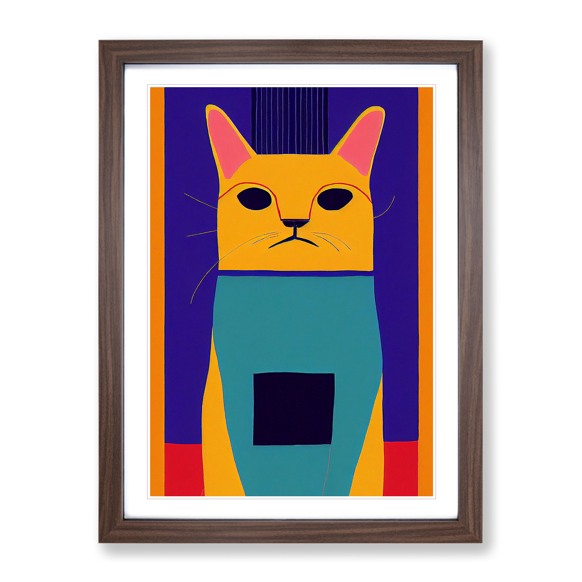Cat In Abstract No.4 Framed Canvas Wall Art Print Poster Picture, Home Decor - Picture 7 of 8