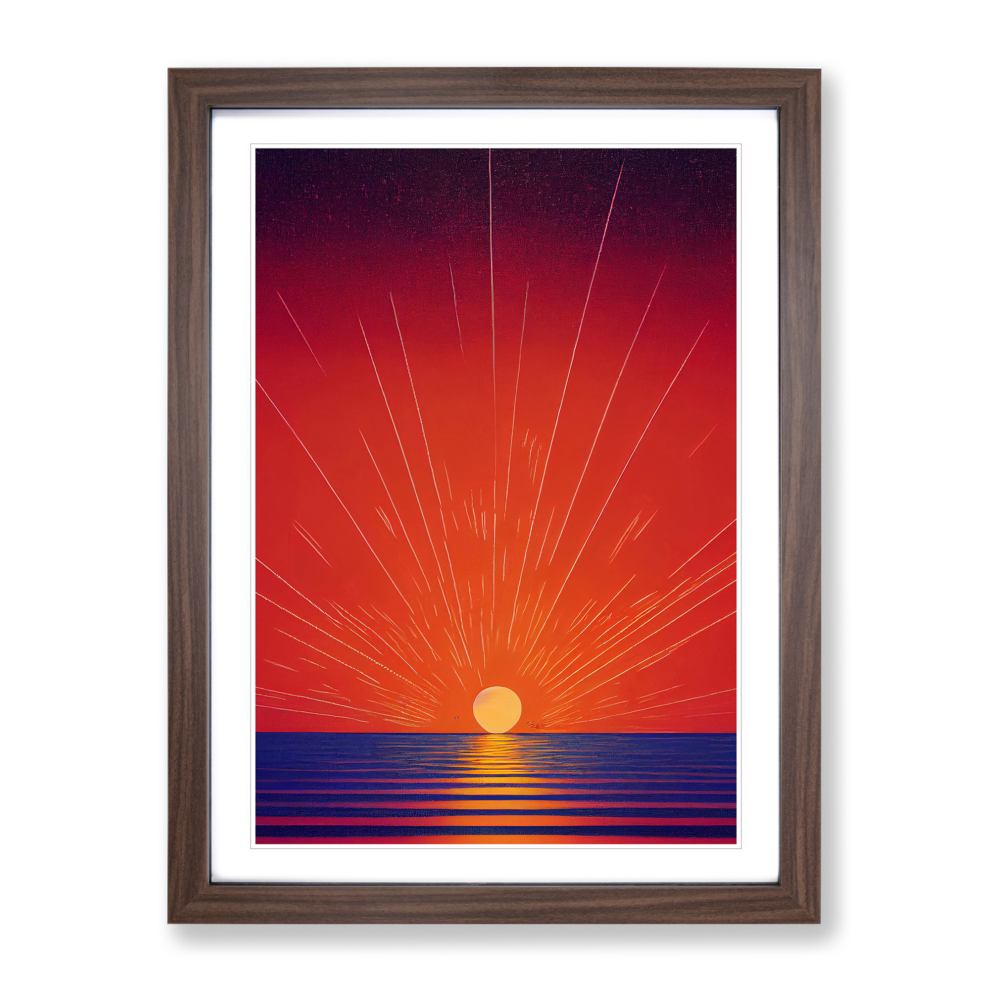 Classic Abstract Ocean Sunset Framed Canvas Wall Art Print Poster Picture - Picture 7 of 8