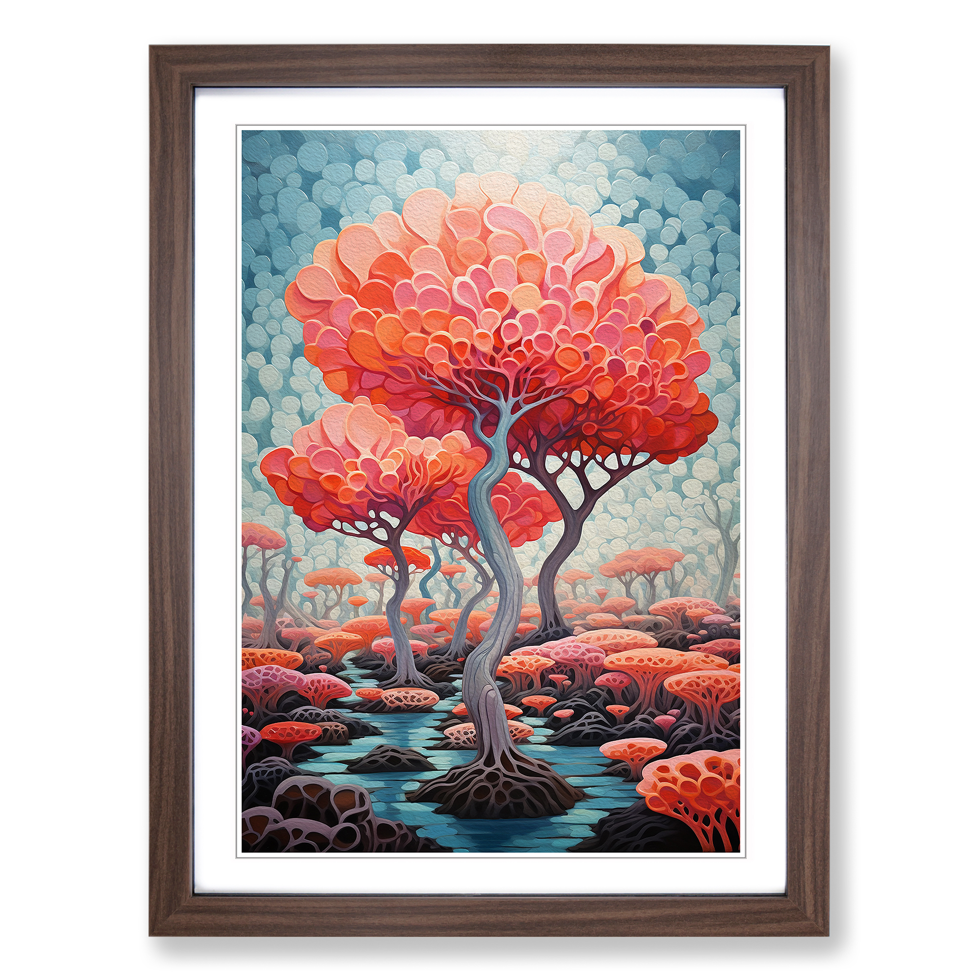 Coral Expressionism No.3 Framed Canvas Wall Art Print Poster Picture, Home Decor - Picture 7 of 8