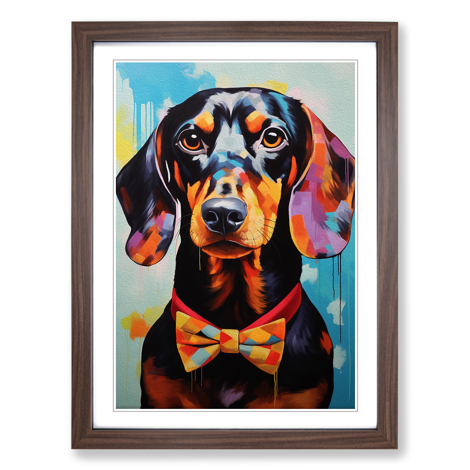 Dachshund Modern Framed Canvas Wall Art Print Poster Picture, Home Decor - Picture 7 of 8