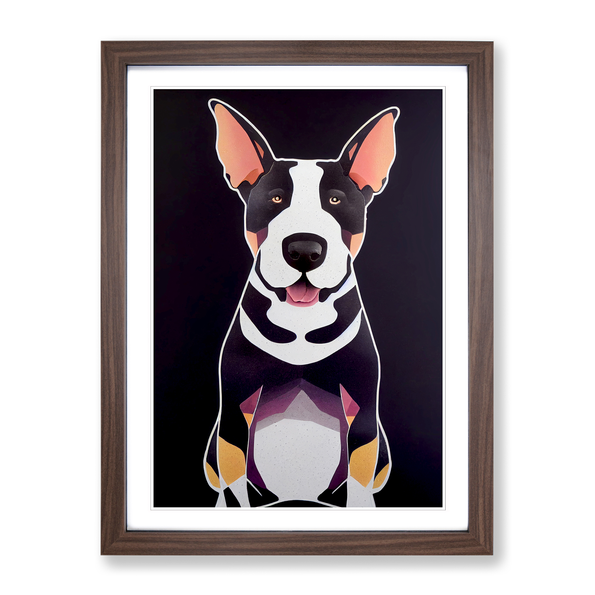 English Bull Terrier Wall Art Print Framed Canvas Picture Poster Decor ...