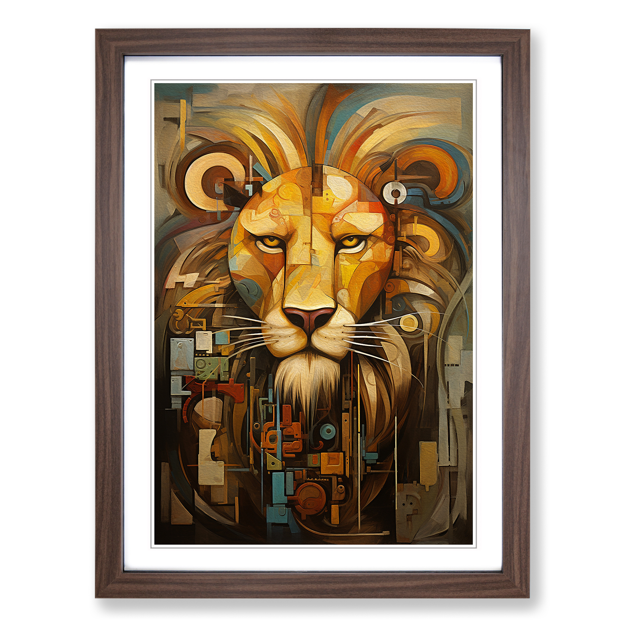 Lion Dadaism No.2 Framed Canvas Wall Art Print Poster Picture, Home Decor - Picture 7 of 8