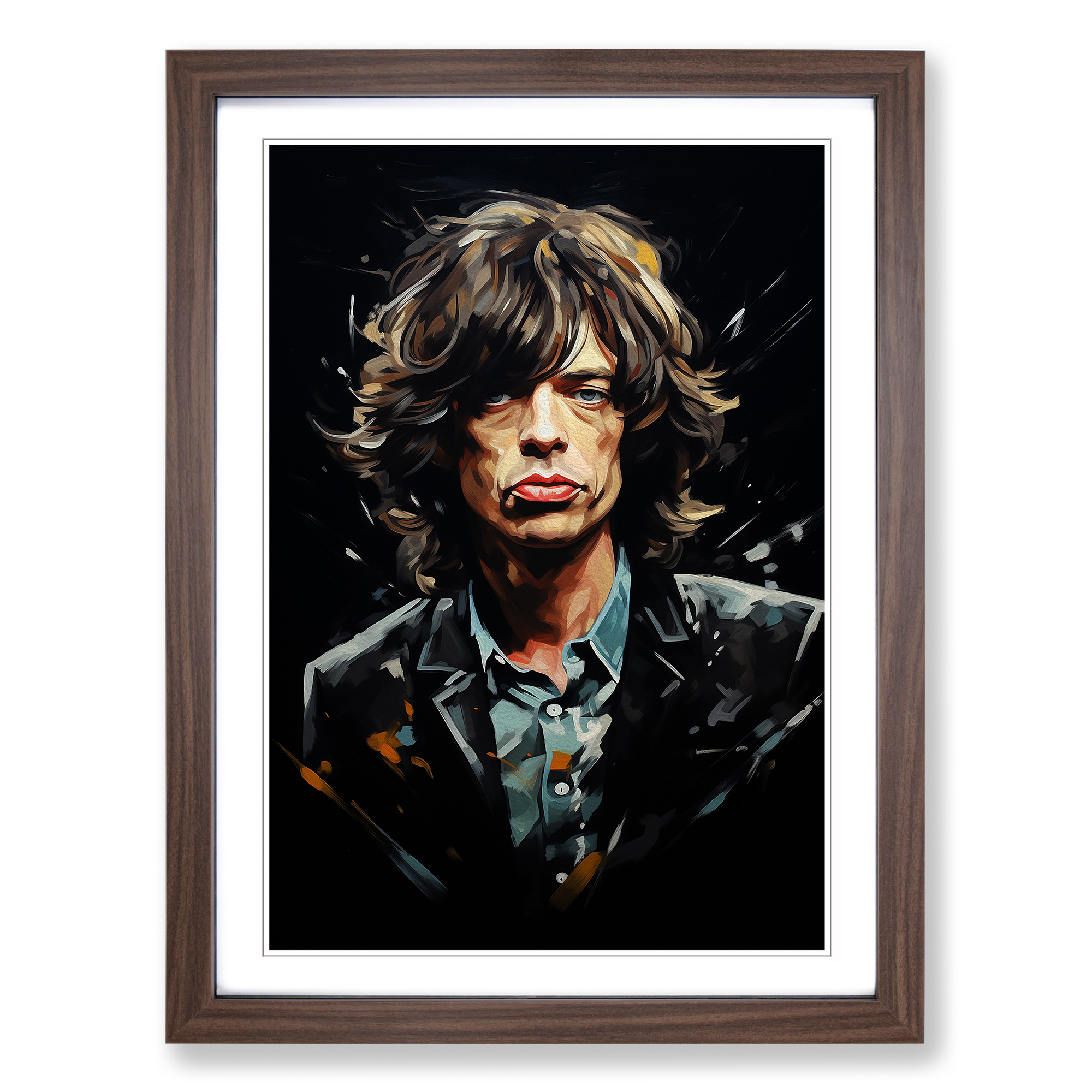 Mick Jagger konzeptioneller Wandbilddruck gerahmte Leinwand Bild Poster Deko - Bild 7 von 8