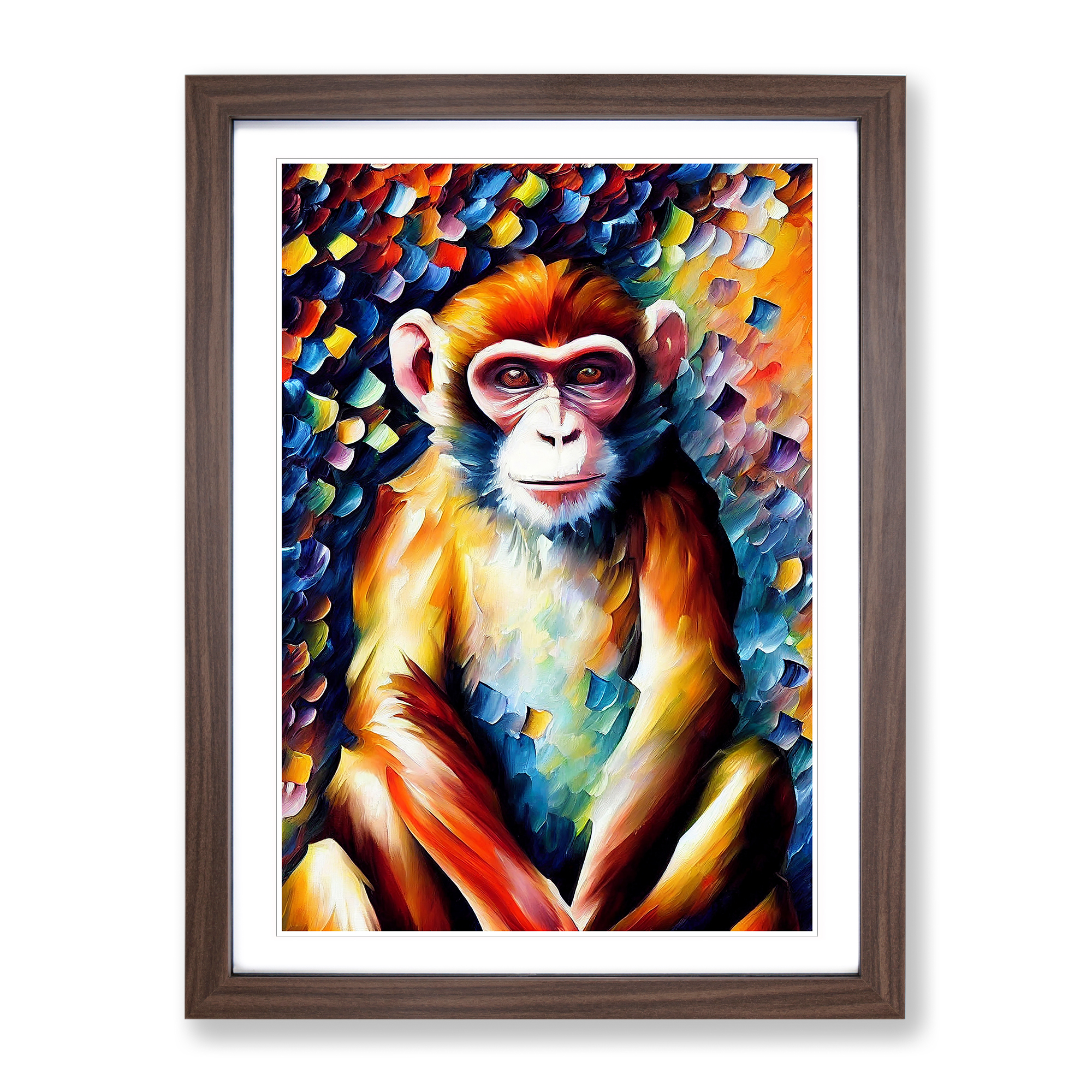 Affenporträt Nr. 2 gerahmte Wandkunst Druck Poster Bild Wohnkultur Gemälde - Bild 7 von 8