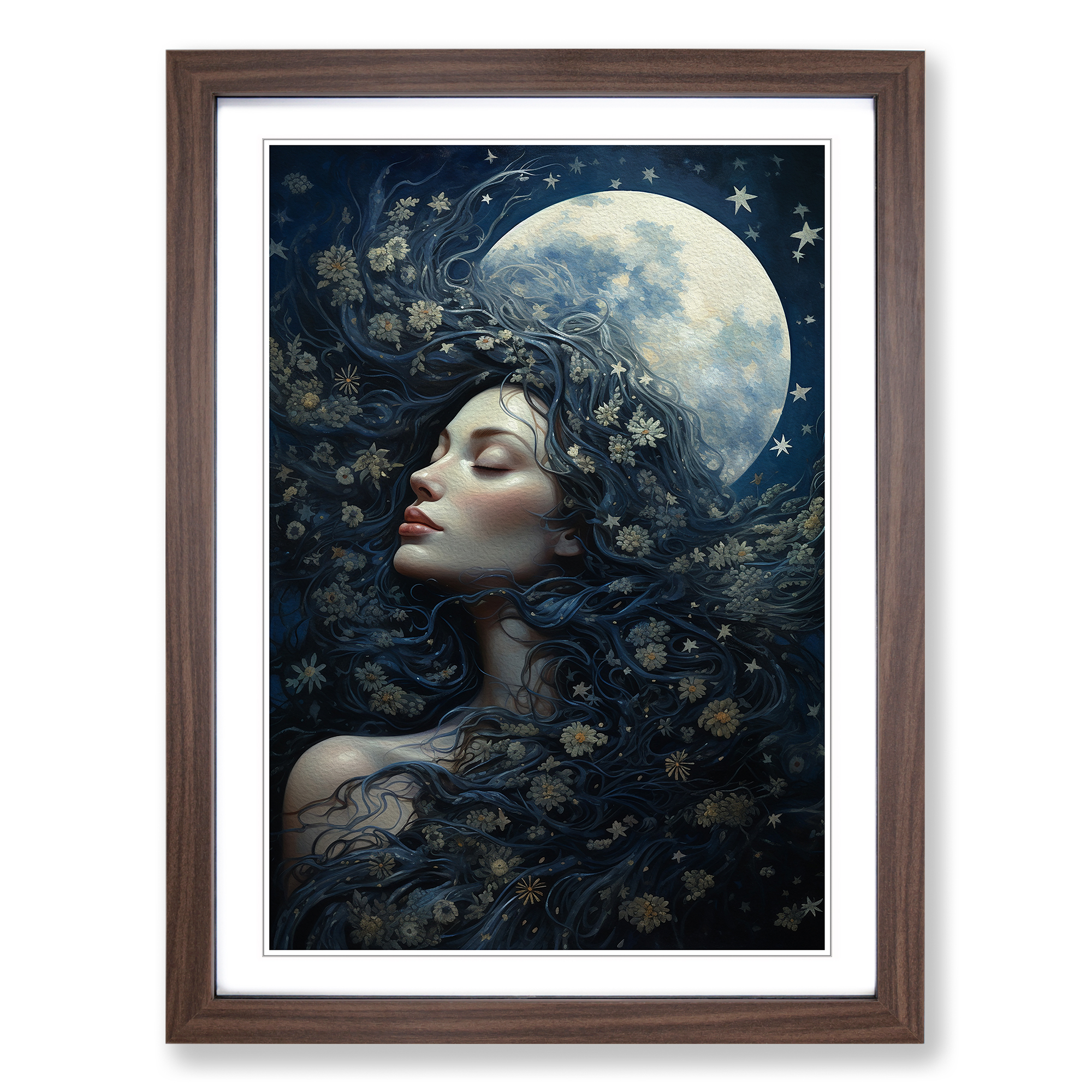 Moon Tachisme Framed Canvas Wall Art Print Poster Picture, Home Decor - Picture 7 of 8