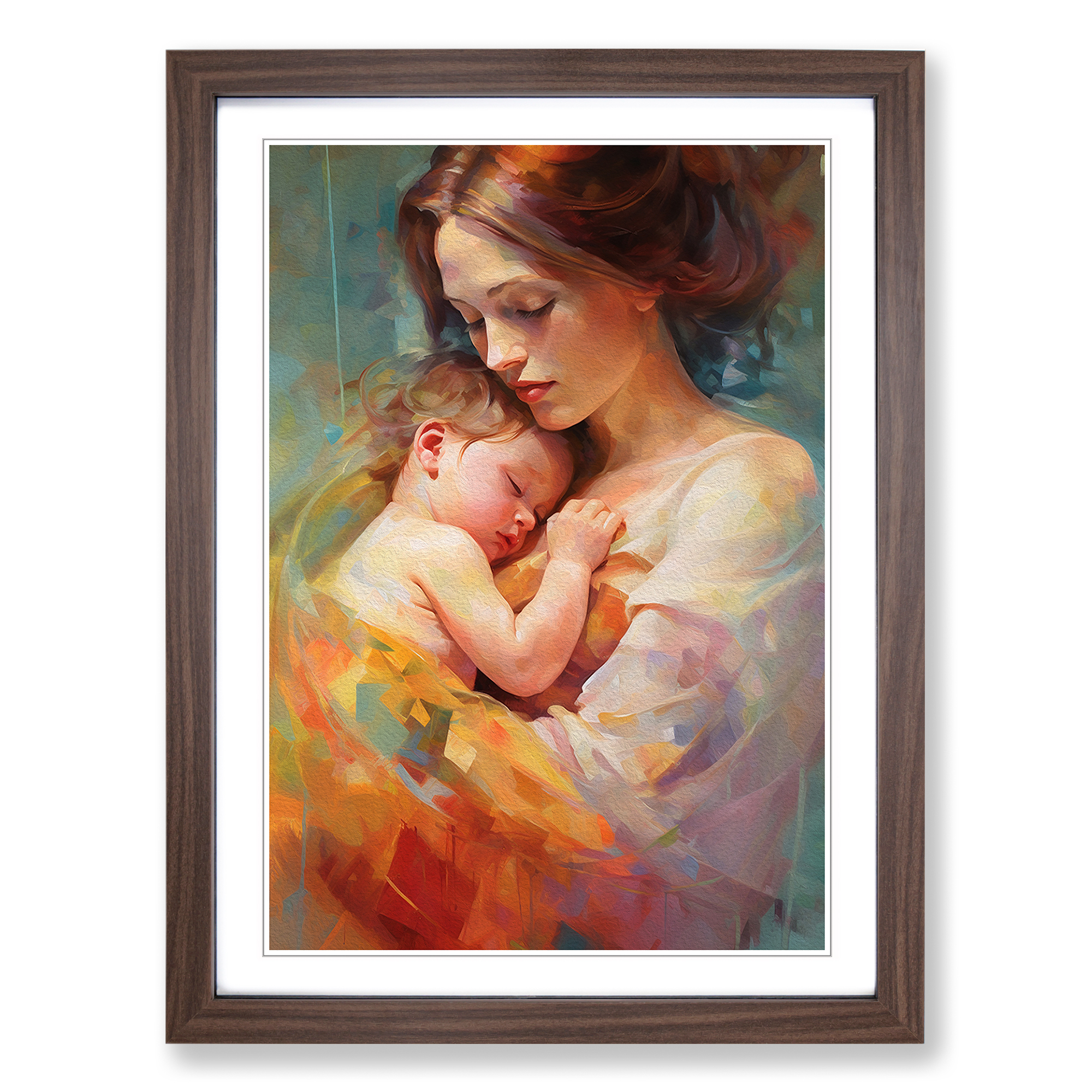 Mother and Baby Contemporary Framed Canvas Wall Art Print Poster Picture - Picture 7 of 8