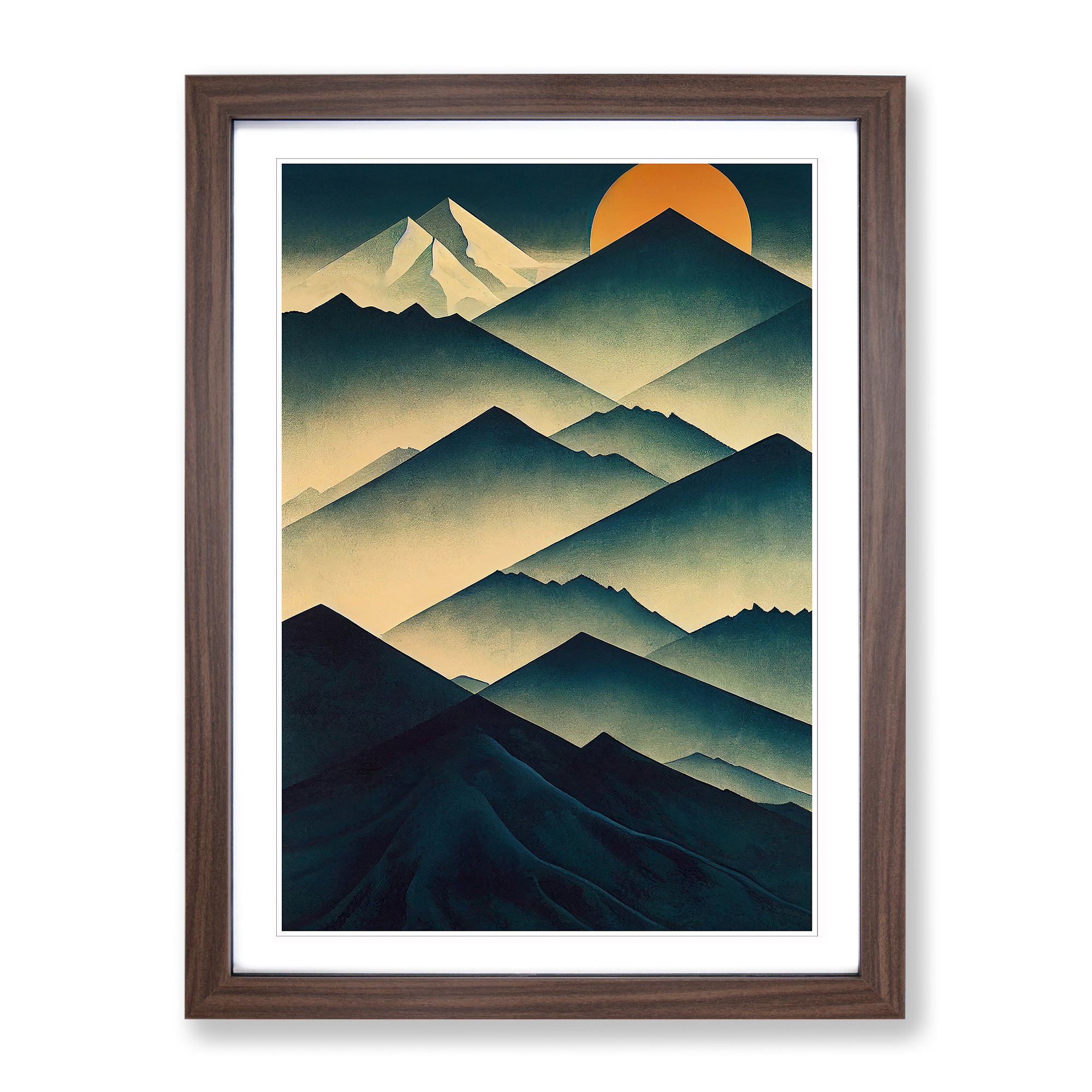 Stampa artistica da parete purismo di montagna quadro su tela incorniciato poster decorazione soggiorno - Foto 7 di 8