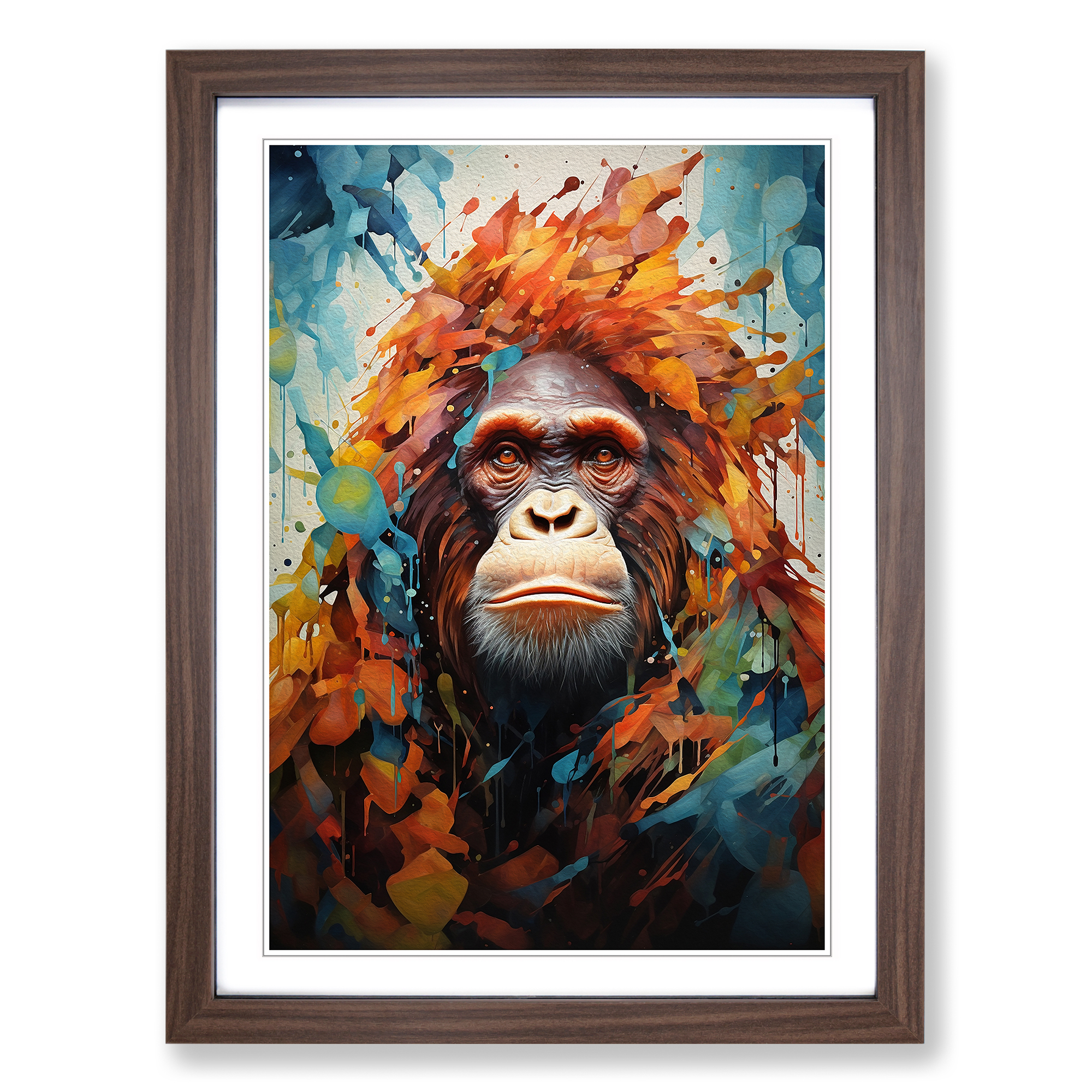 Orangutan Orphism No.2 Framed Canvas Wall Art Print Poster Picture, Home Decor - Picture 7 of 8