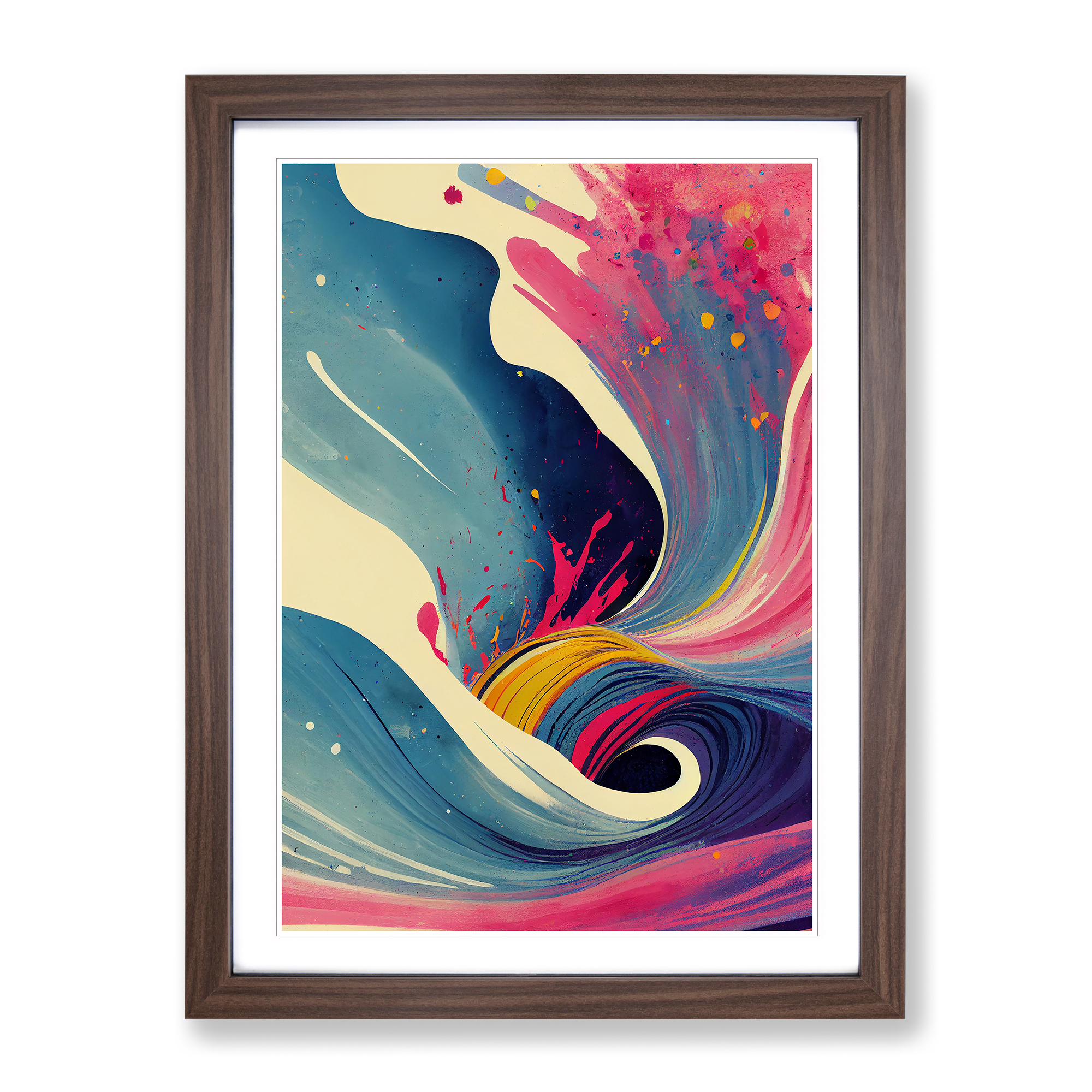 Gemalte Ozeanwelle Nr.2 Abstrakt Gerahmt Leinwand Wandbild Kunstdruck Poster Bild - Bild 7 von 8