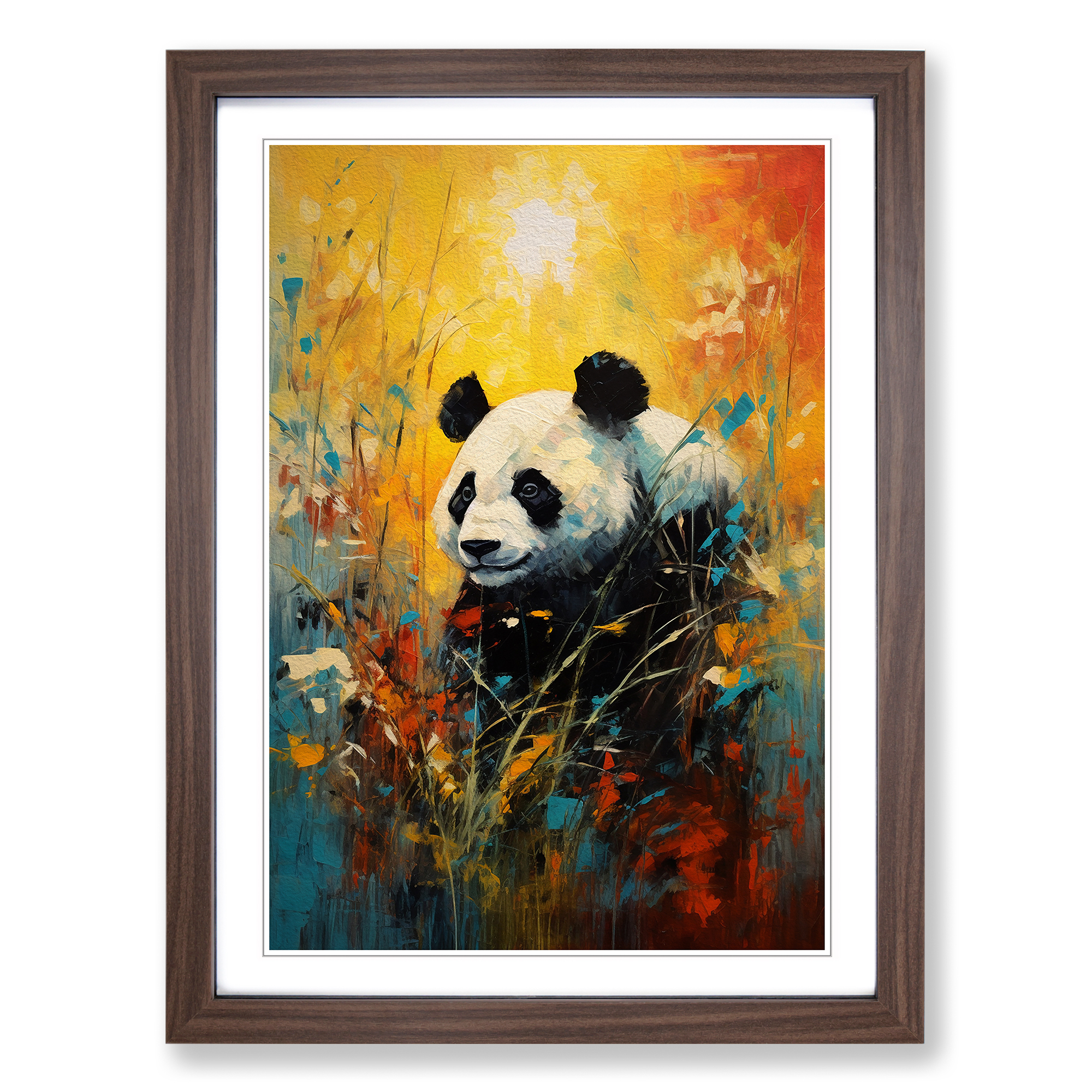 Panda Expressionism Framed Canvas Wall Art Print Poster Picture, Home Decor - Picture 7 of 8