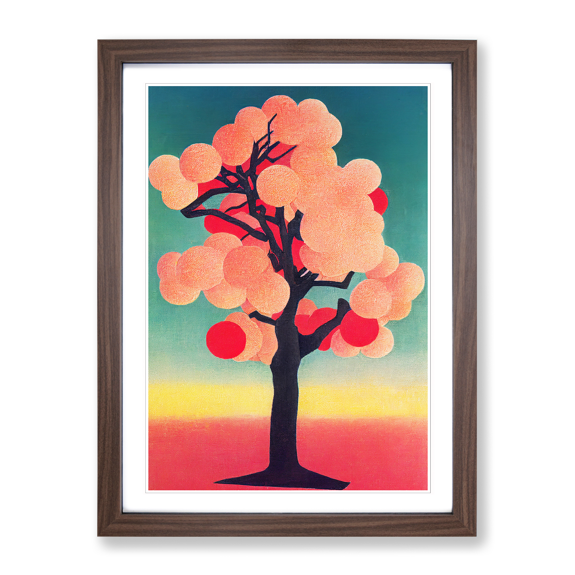 Pfirsichbaum Wandbild Kunstdruck gerahmt Leinwand Bild Poster Wohndeko Wohnzimmer - Bild 7 von 8