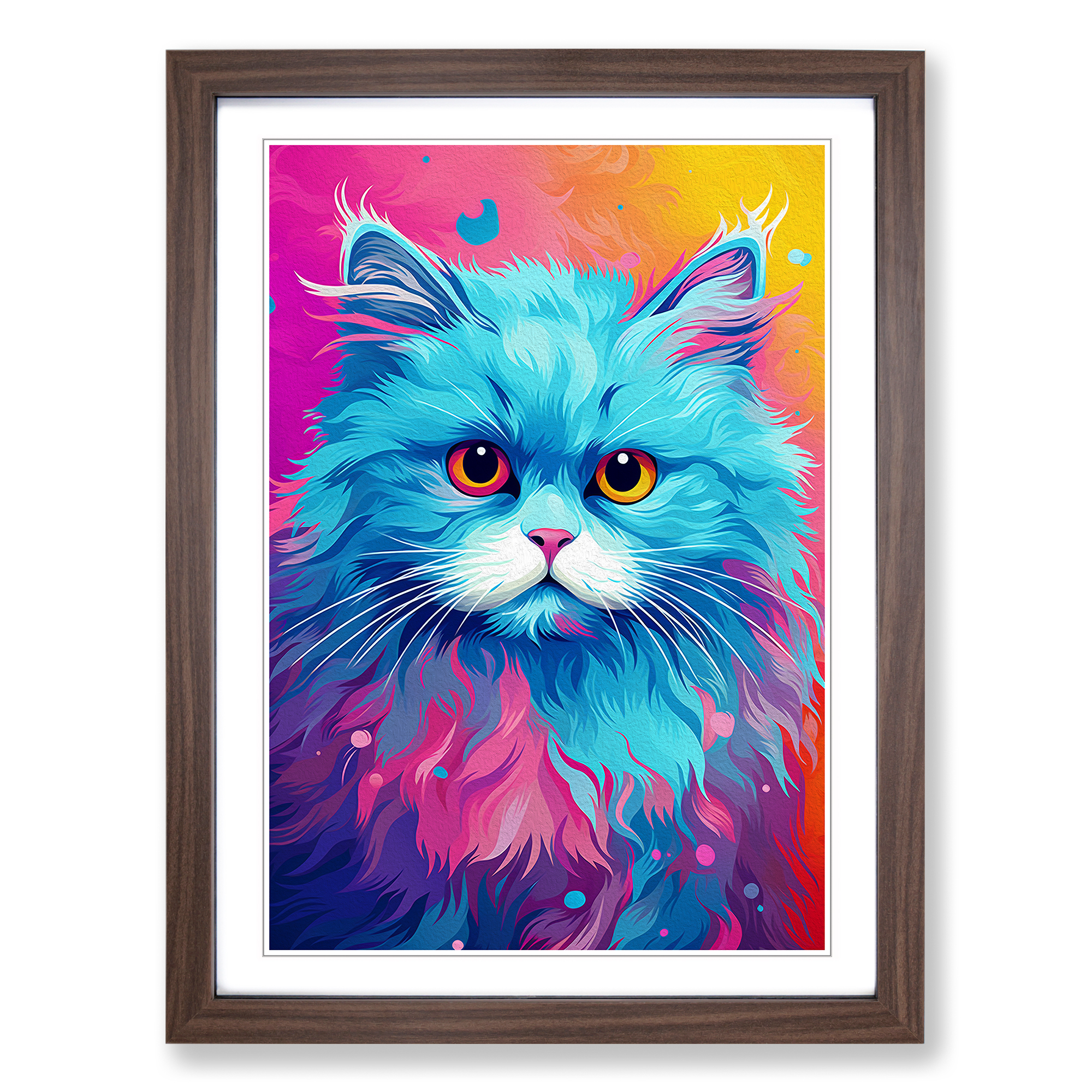 Persian Cat Pop No.2 Framed Canvas Wall Art Print Poster Picture, Home Decor - Picture 7 of 8