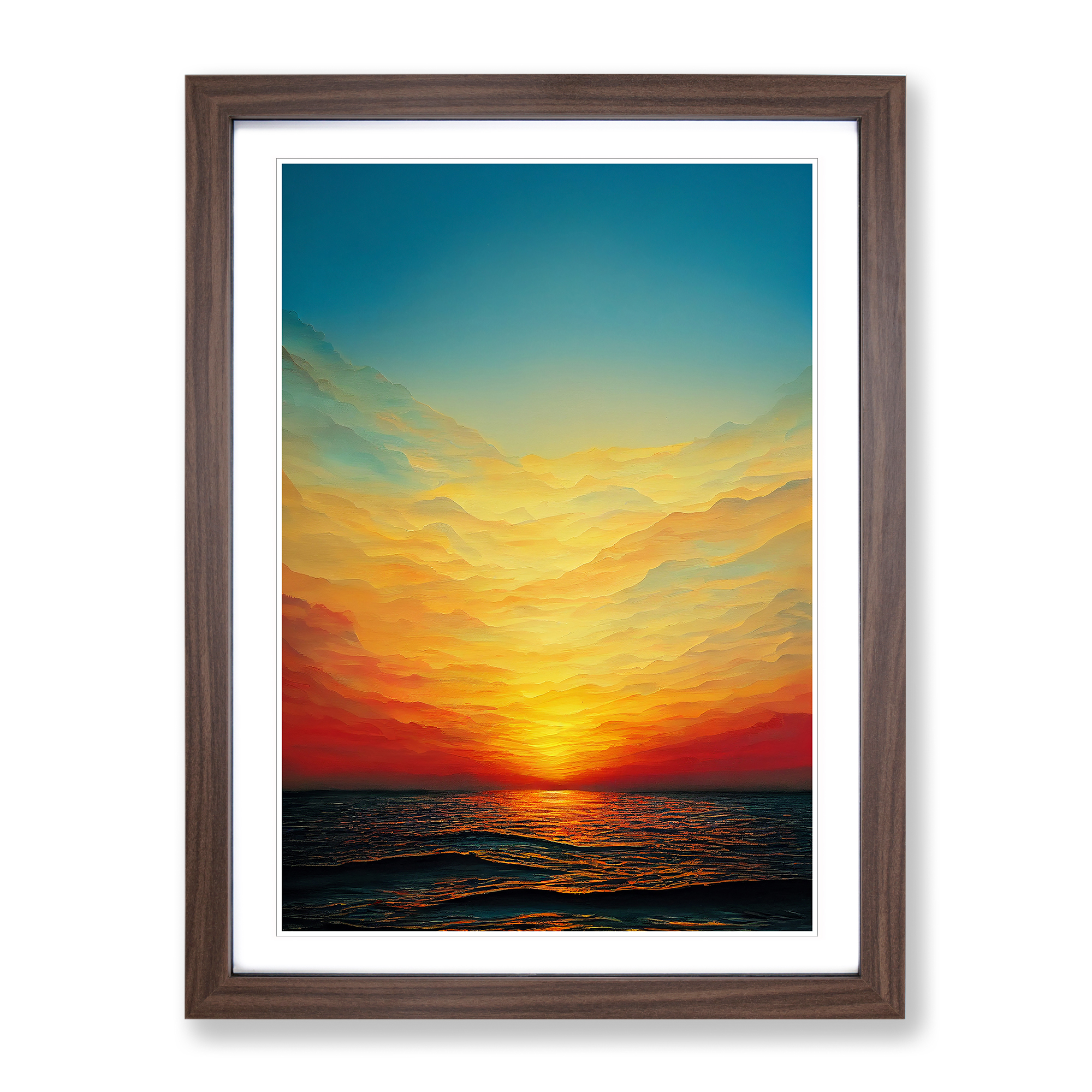 Royal Ocean Sunset Wall Art Print Framed Canvas Picture Poster Decor Living Room