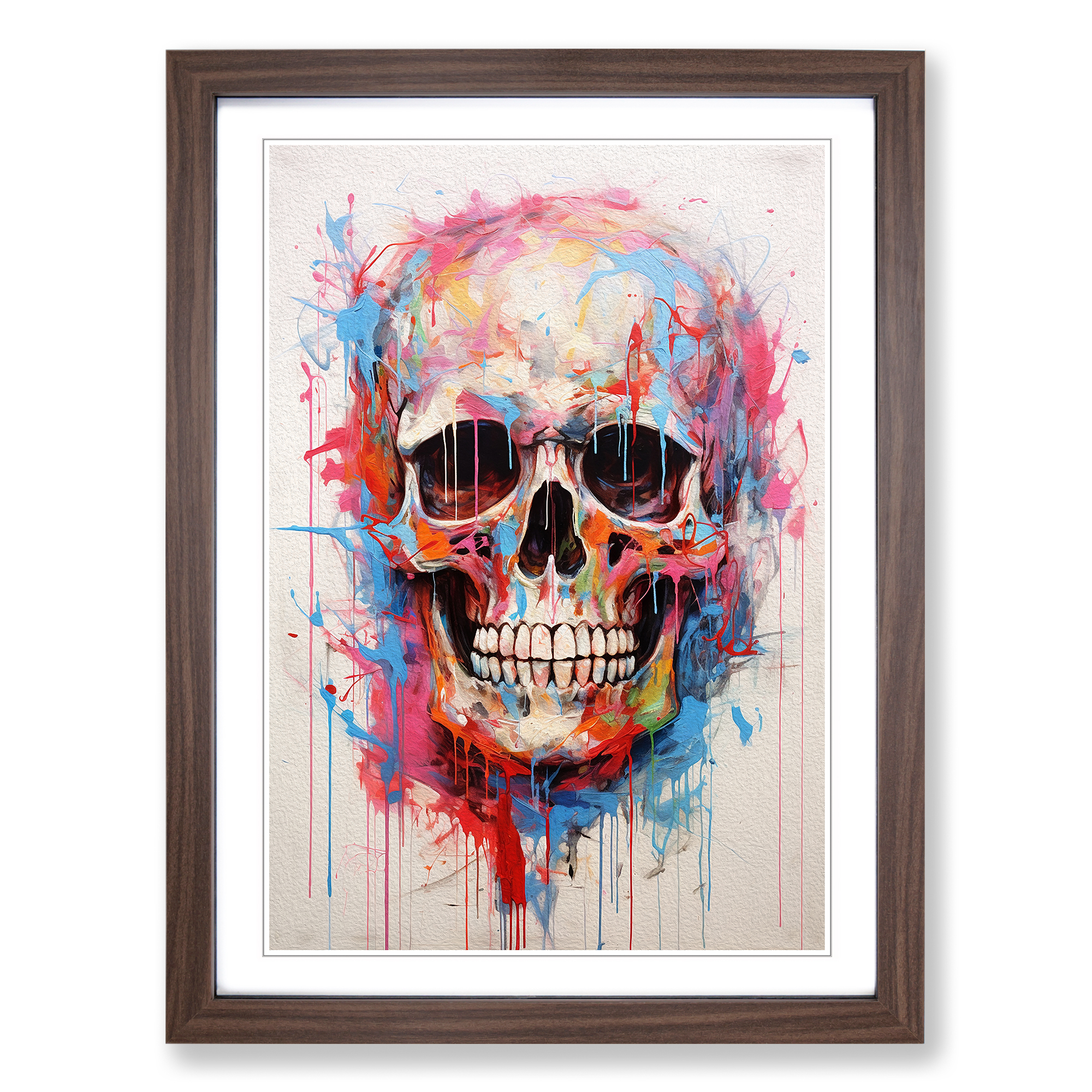 Skull Gestural Framed Canvas Wall Art Print Poster Picture, Home Decor - Picture 7 of 8