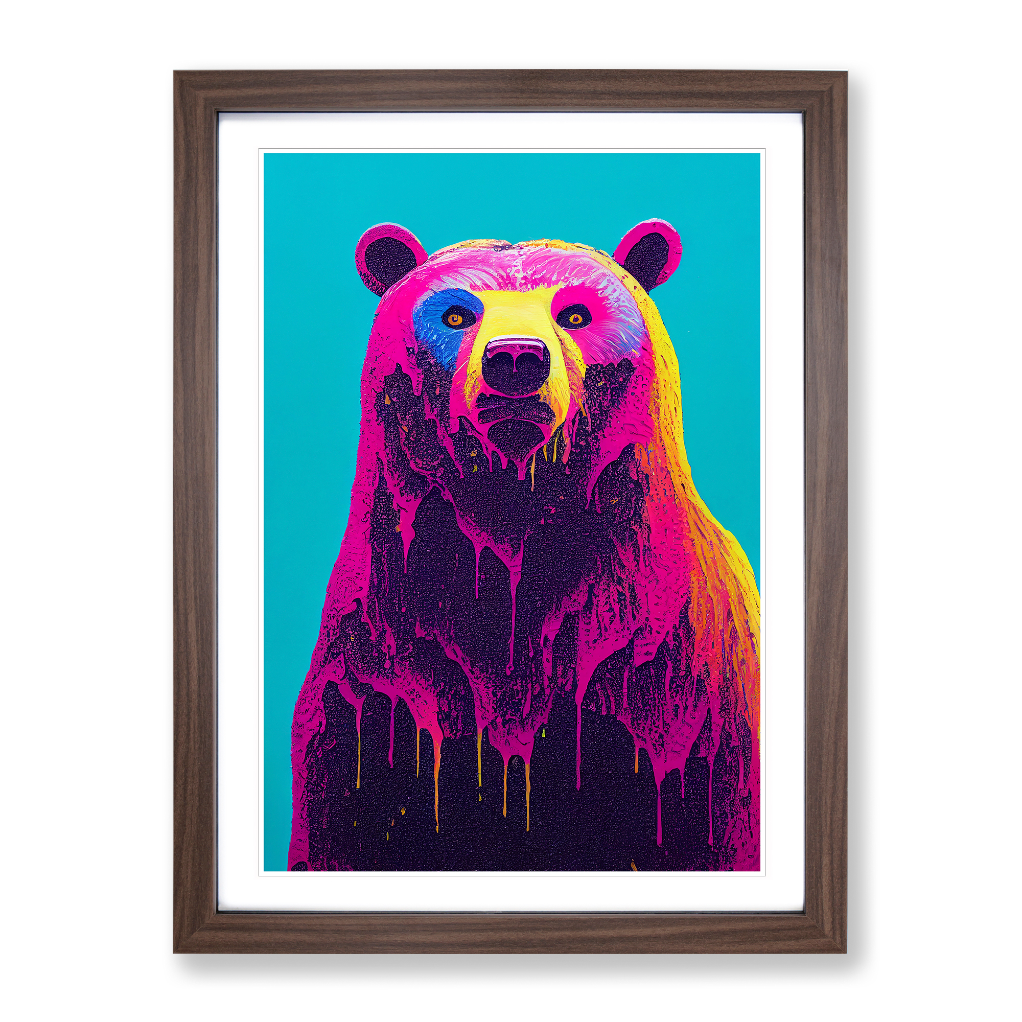 Splashed Bear No.4 Abstract Framed Canvas Wall Art Print Poster Picture - Picture 7 of 8