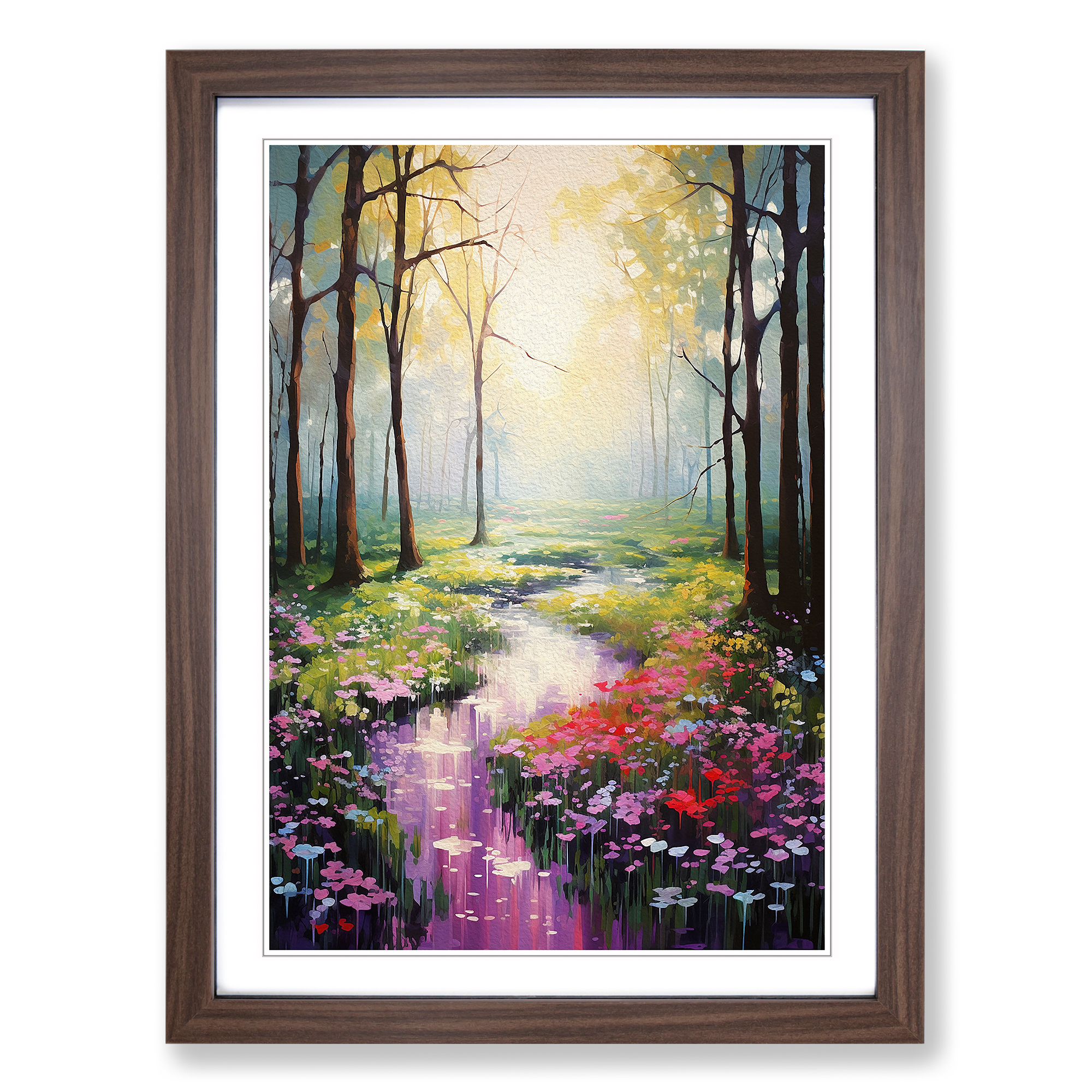 Quadro poster stampa arte parete tela incorniciato impressionismo impressionismo foresta primaverile - Foto 7 di 8
