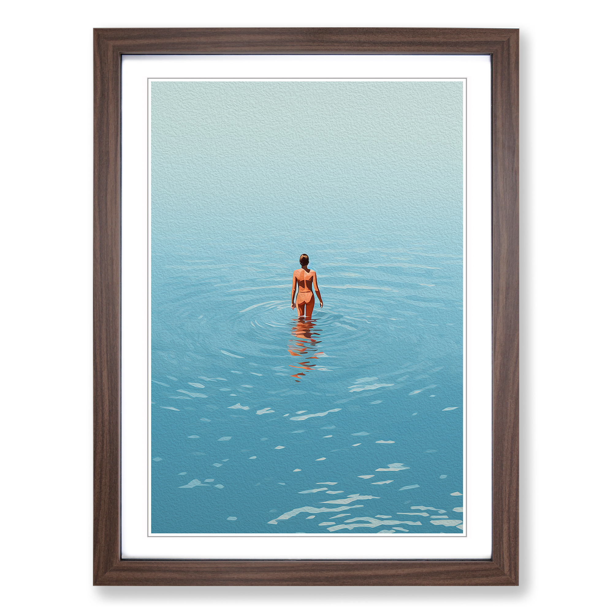 Schwimmen Minimalismus Nr.3 Wandbild Kunstdruck gerahmt Leinwand Bild Poster Deko - Bild 7 von 8