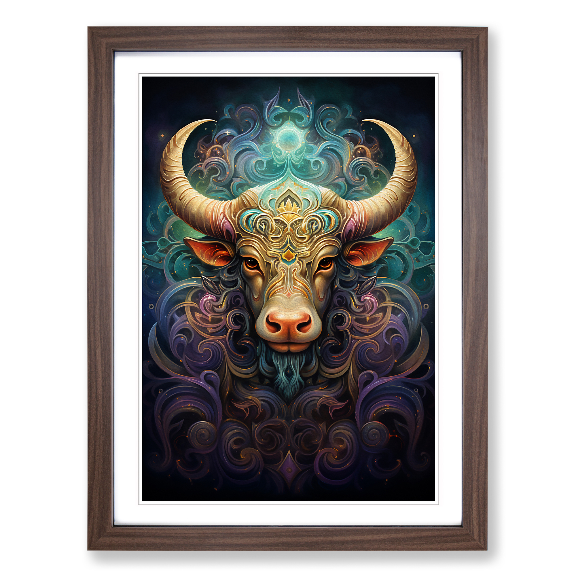 Taurus Zodiac Hard Edge Wall Art Print Framed Canvas Picture Poster Decor - Picture 7 of 8
