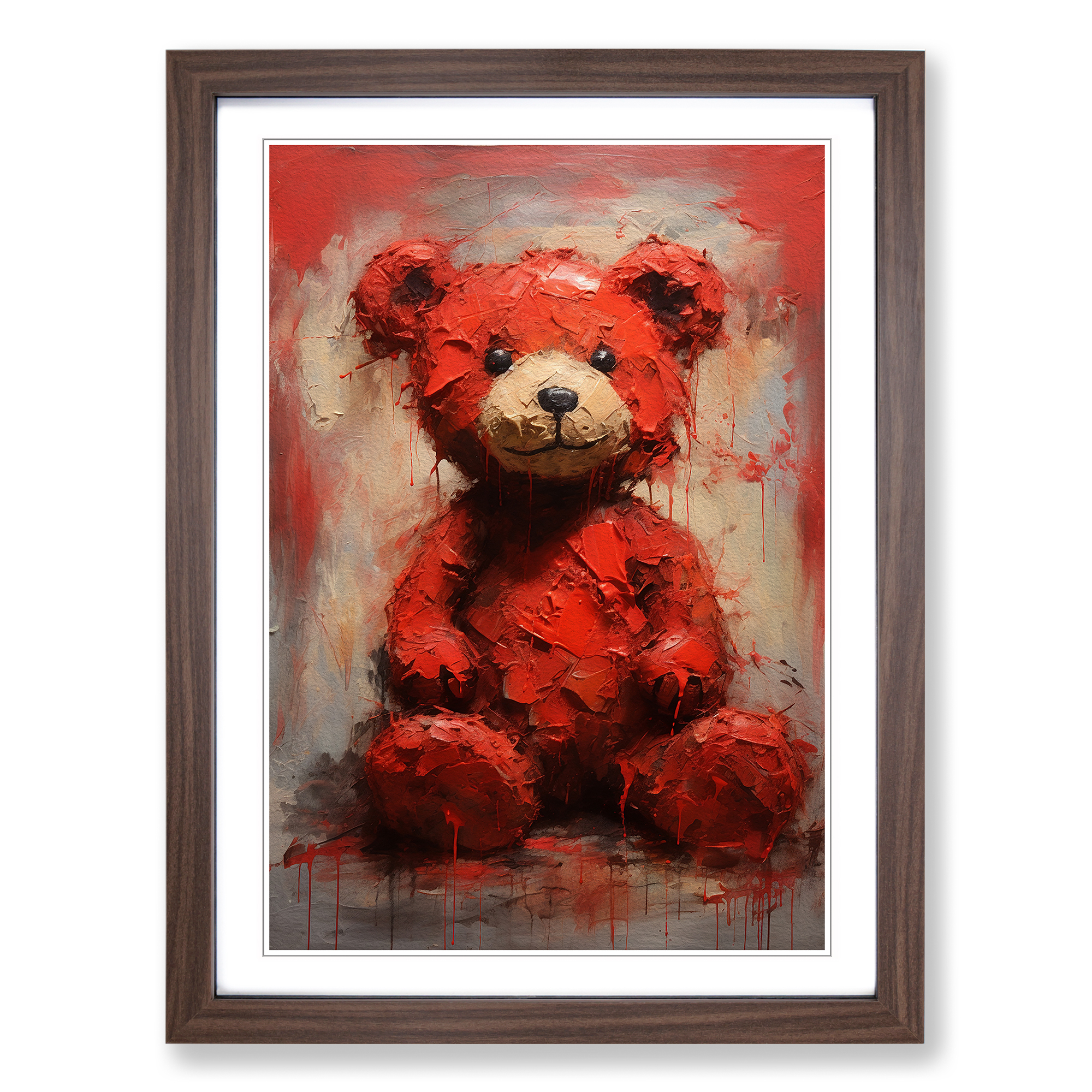 Teddy Bear Gestural No.2 Framed Canvas Wall Art Print Poster Picture, Home Decor - Picture 7 of 8