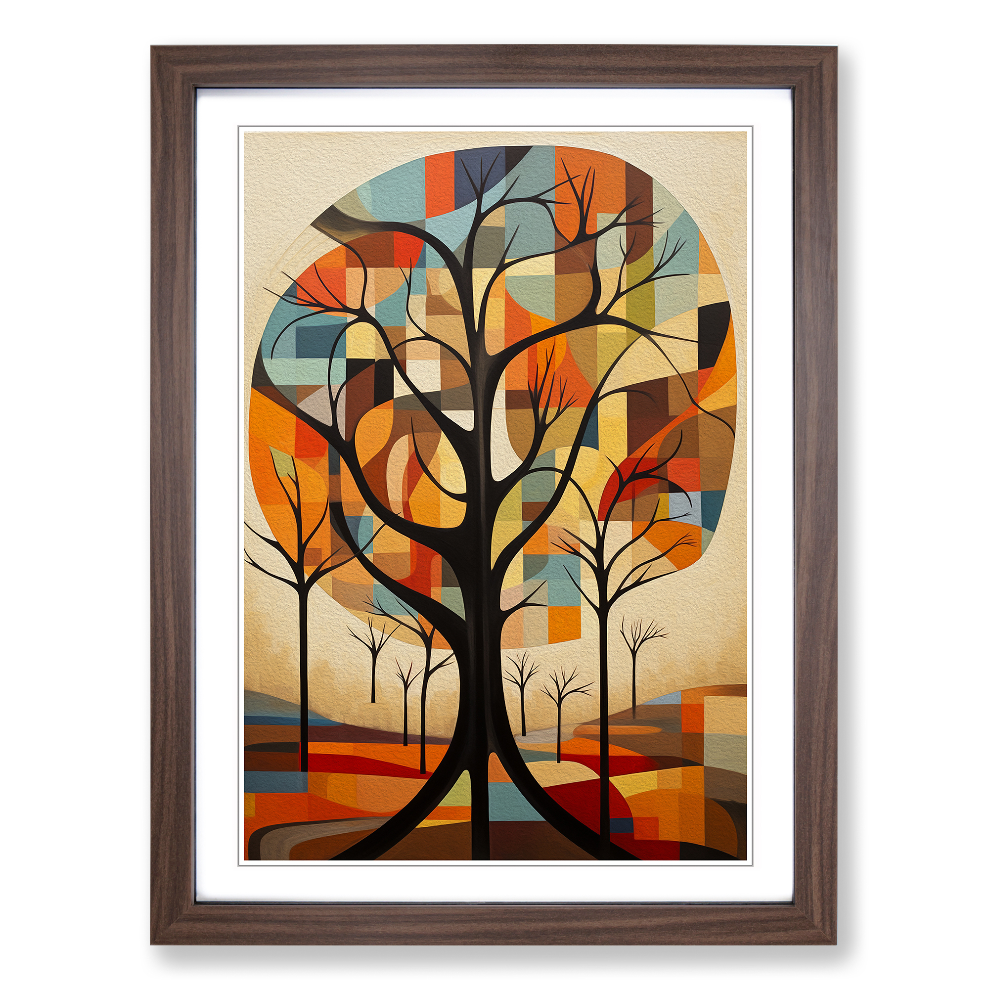 Tree Constructivism No.2 Framed Canvas Wall Art Print Poster Picture, Home Decor - Picture 7 of 8