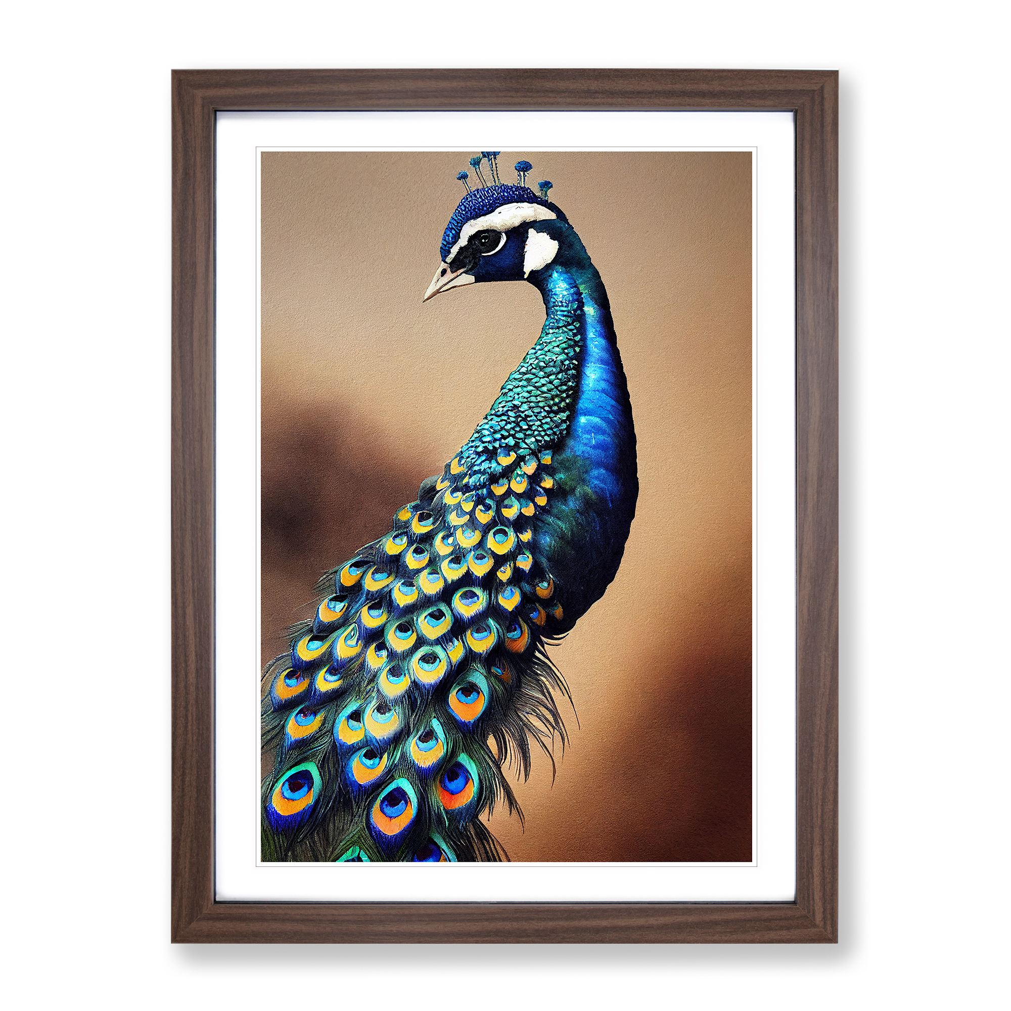 Cuadro póster impresión arte pared lienzo enmarcado View Of A Peacock No.1, decoración del hogar - Imagen 7 de 8