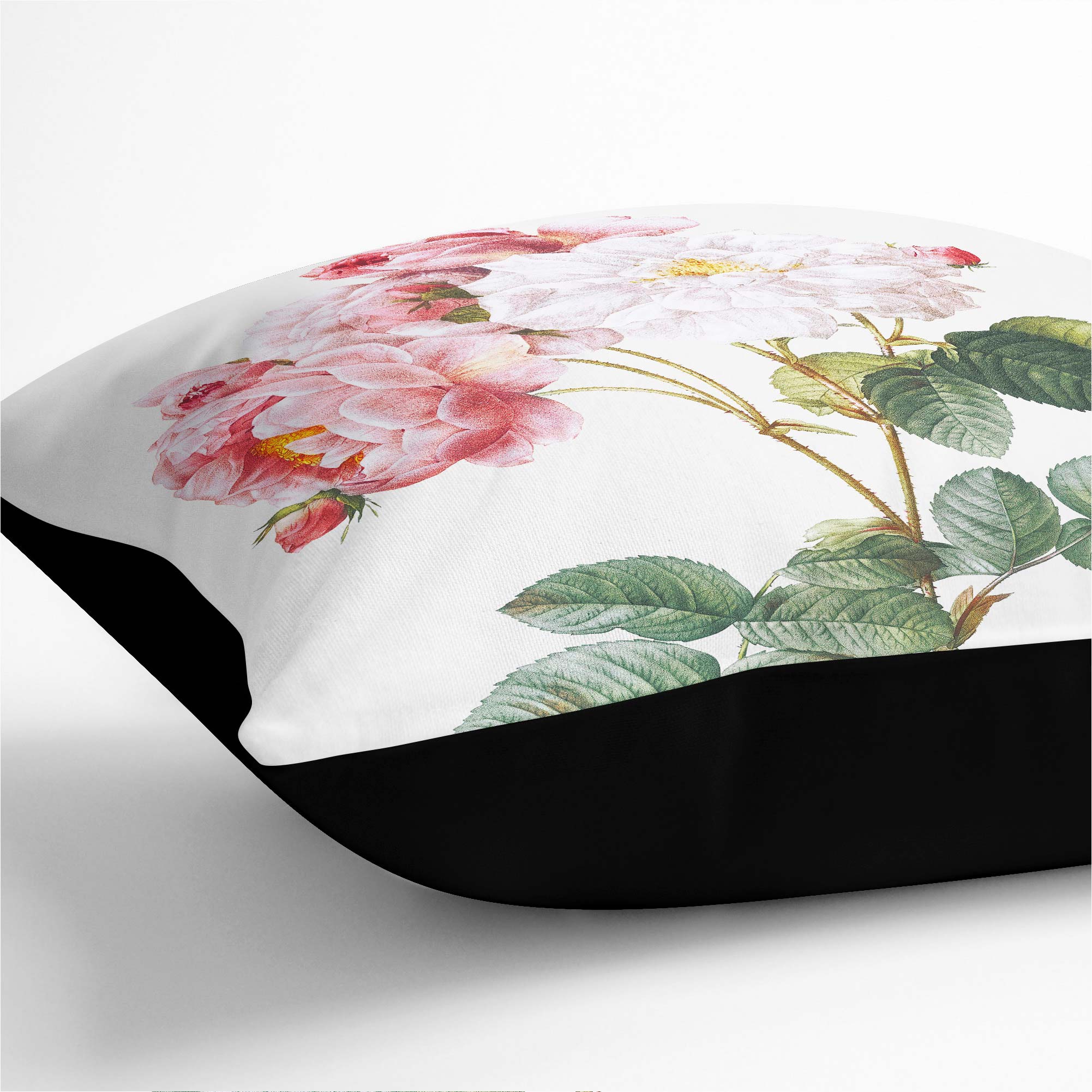 Plump Cushion Damask Roses in Pink Flowers Pierre-Joseph Redoute Scatter Pillow - Picture 10 of 12