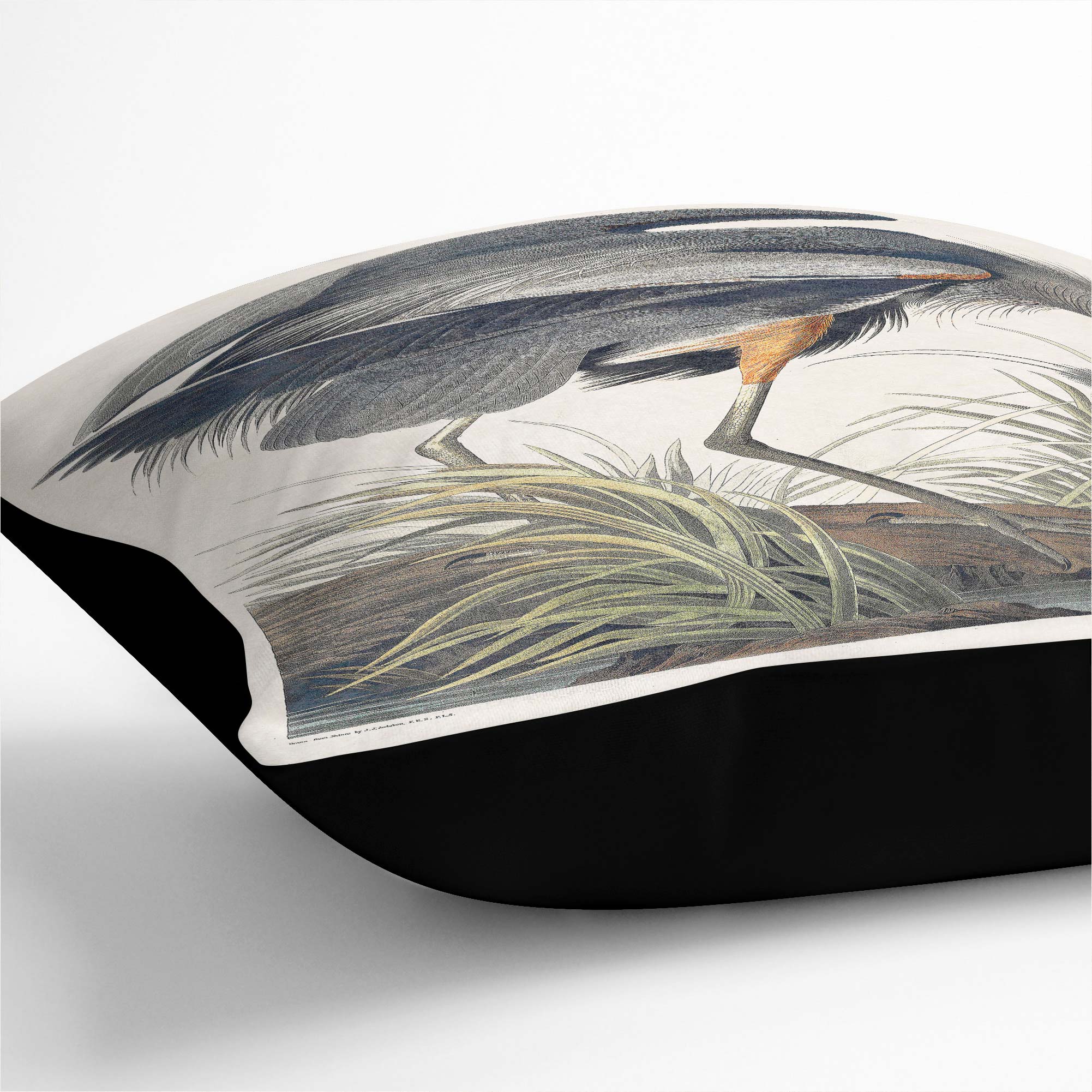 Plump Cushion Great Blue Heron Landscape Bird John James Audubon Scatter Pillow - Picture 10 of 12