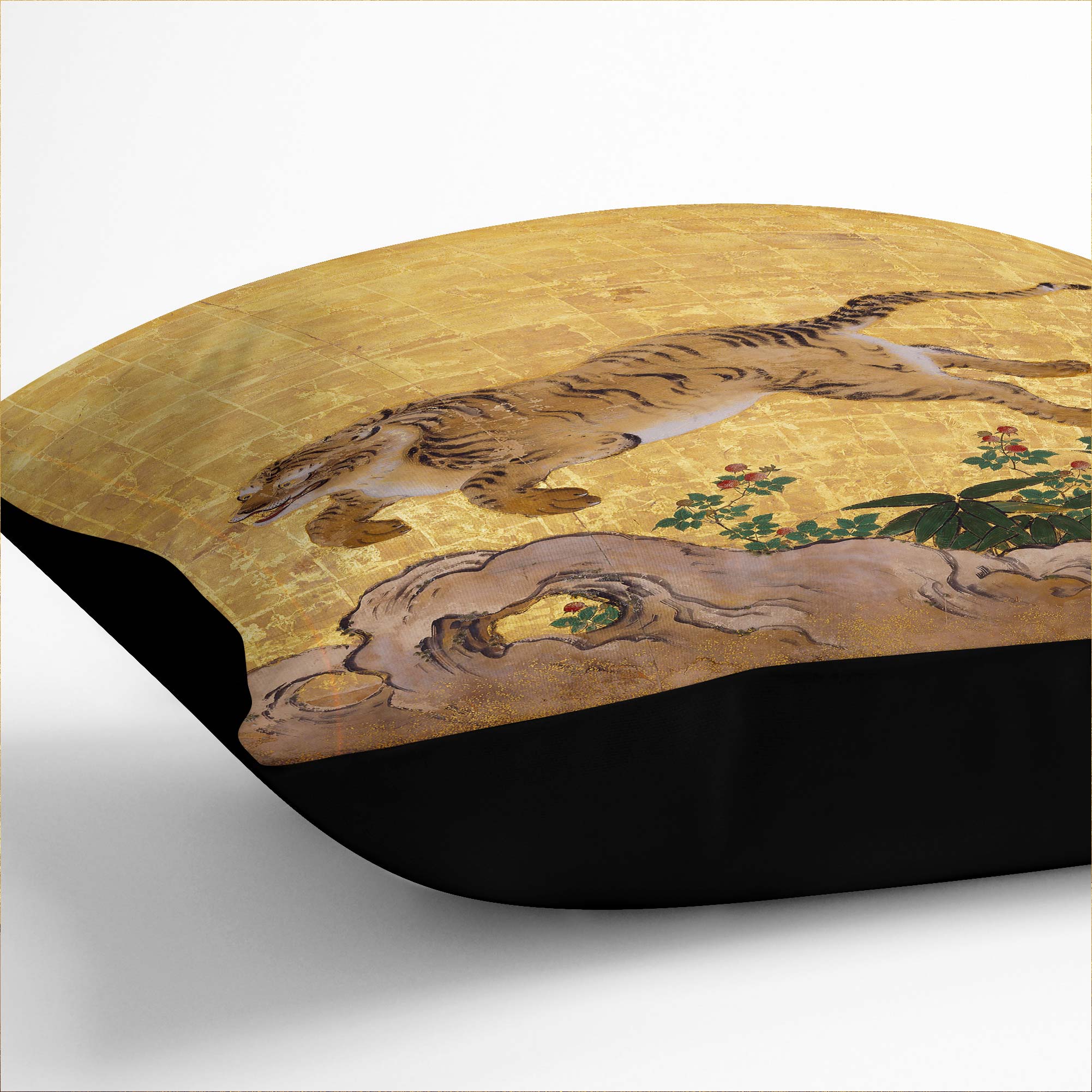 Plump Cushion Leaping Tiger Flowers Floral Asian Hashimoto Gaho Scatter Pillow - Picture 10 of 12