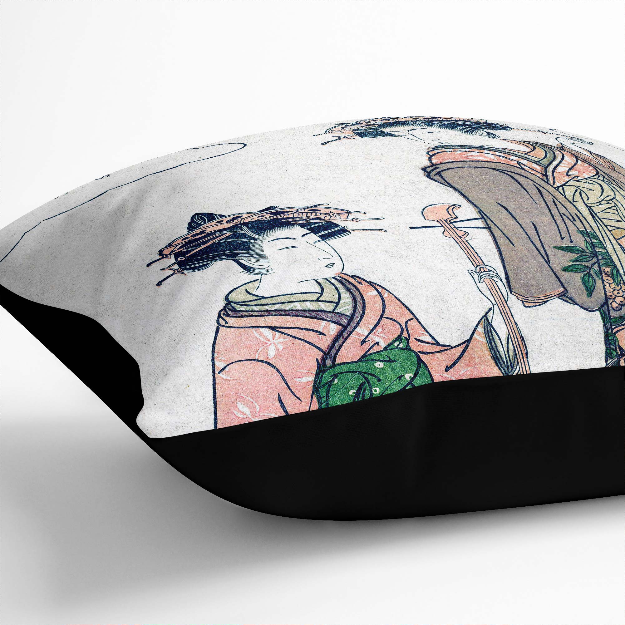 Plump Cushion Two Geisha Isoda Koryusai Soft Scatter Throw Pillow Cover Filled - Picture 8 of 10