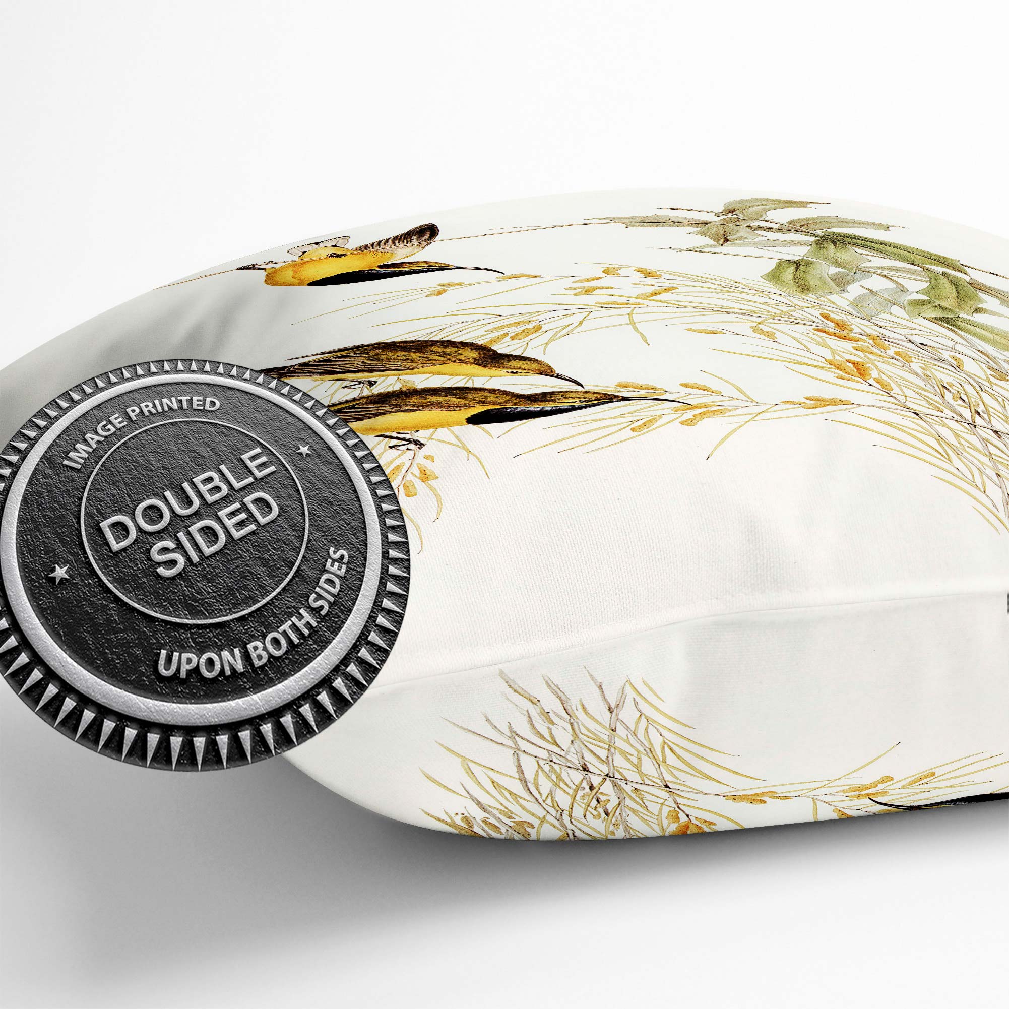 Plump Cushion Australian Sunbirds Flowers Elizabeth Gould Scatter Throw Pillow - Picture 12 of 12