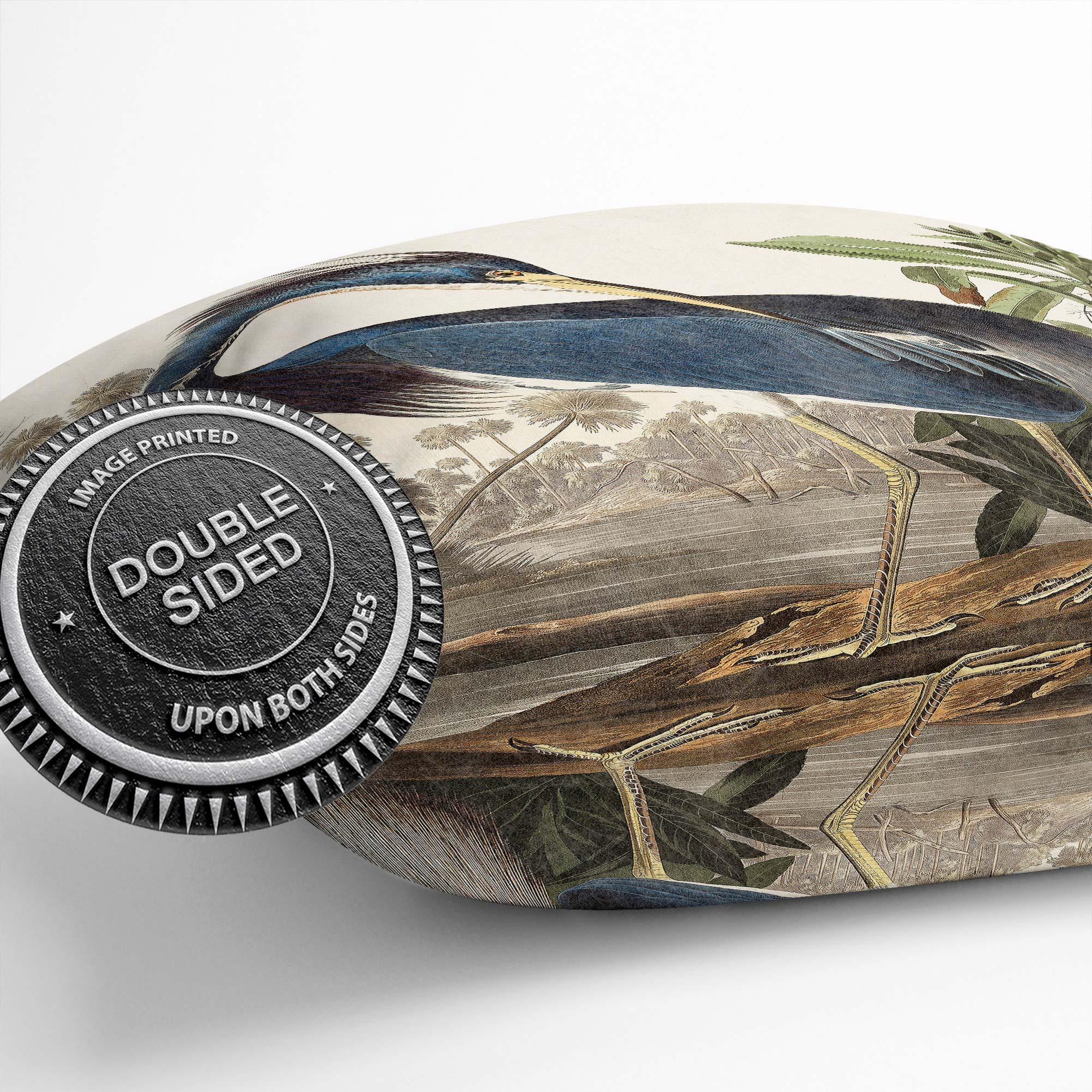 Plump Cushion Louisiana Heron Forest Bird John James Audubon Scatter Pillow - Picture 12 of 12