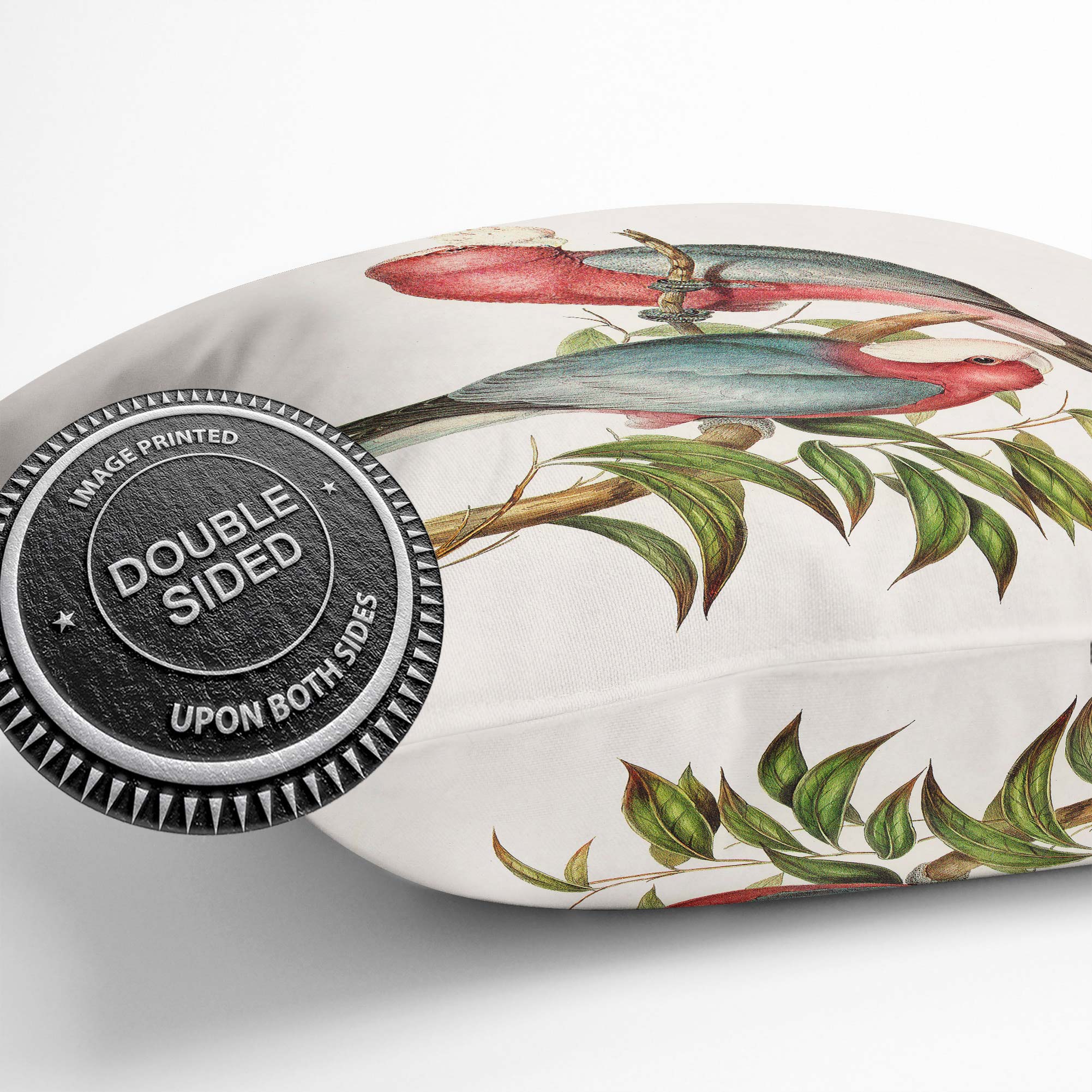Plump Cushion Rose-breasted Cockatoos Bird Elizabeth Gould Scatter Throw Pillow - Picture 12 of 12