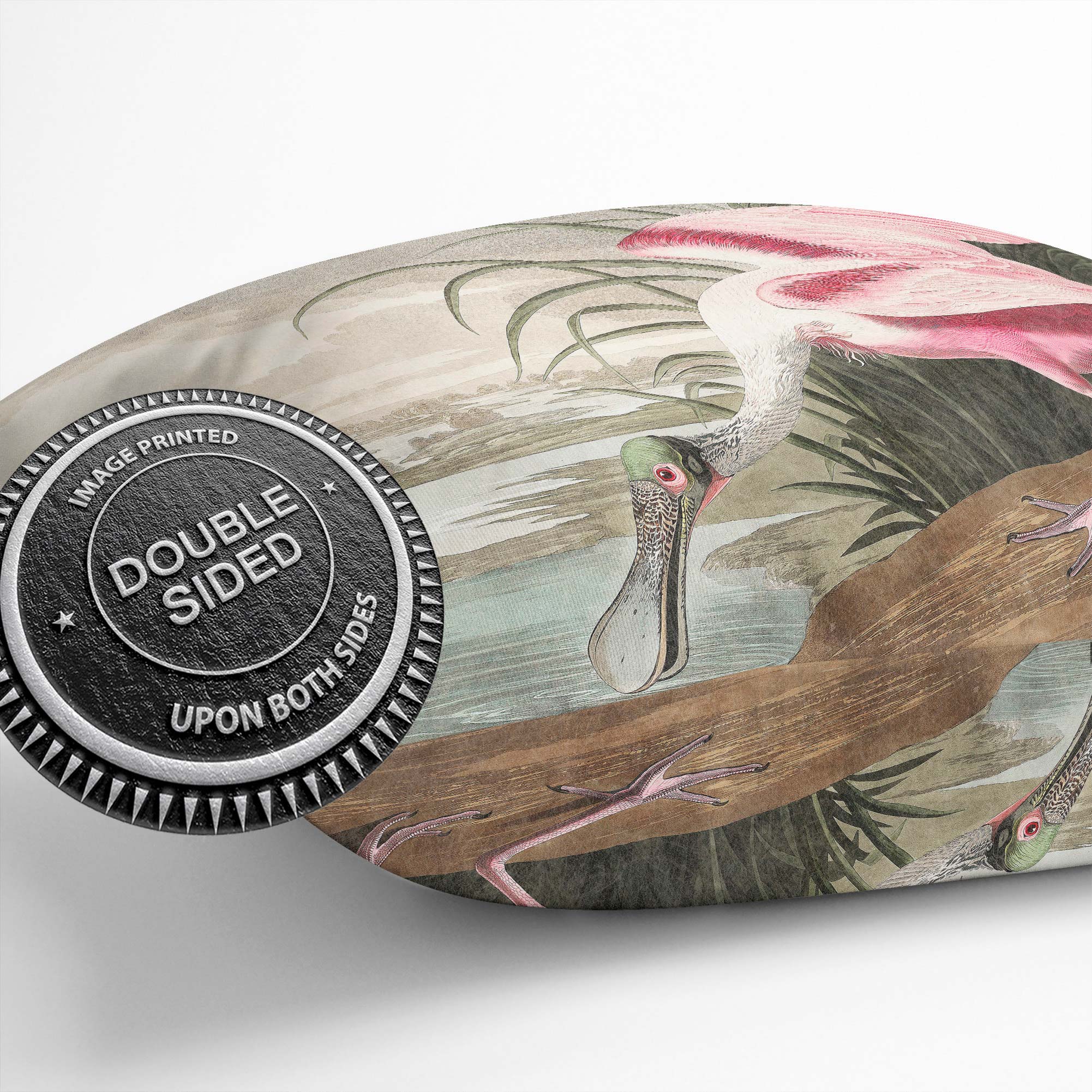 Plump Cushion Roseate Spoonbill Bird John James Audubon Scatter Throw Pillow - Picture 12 of 12