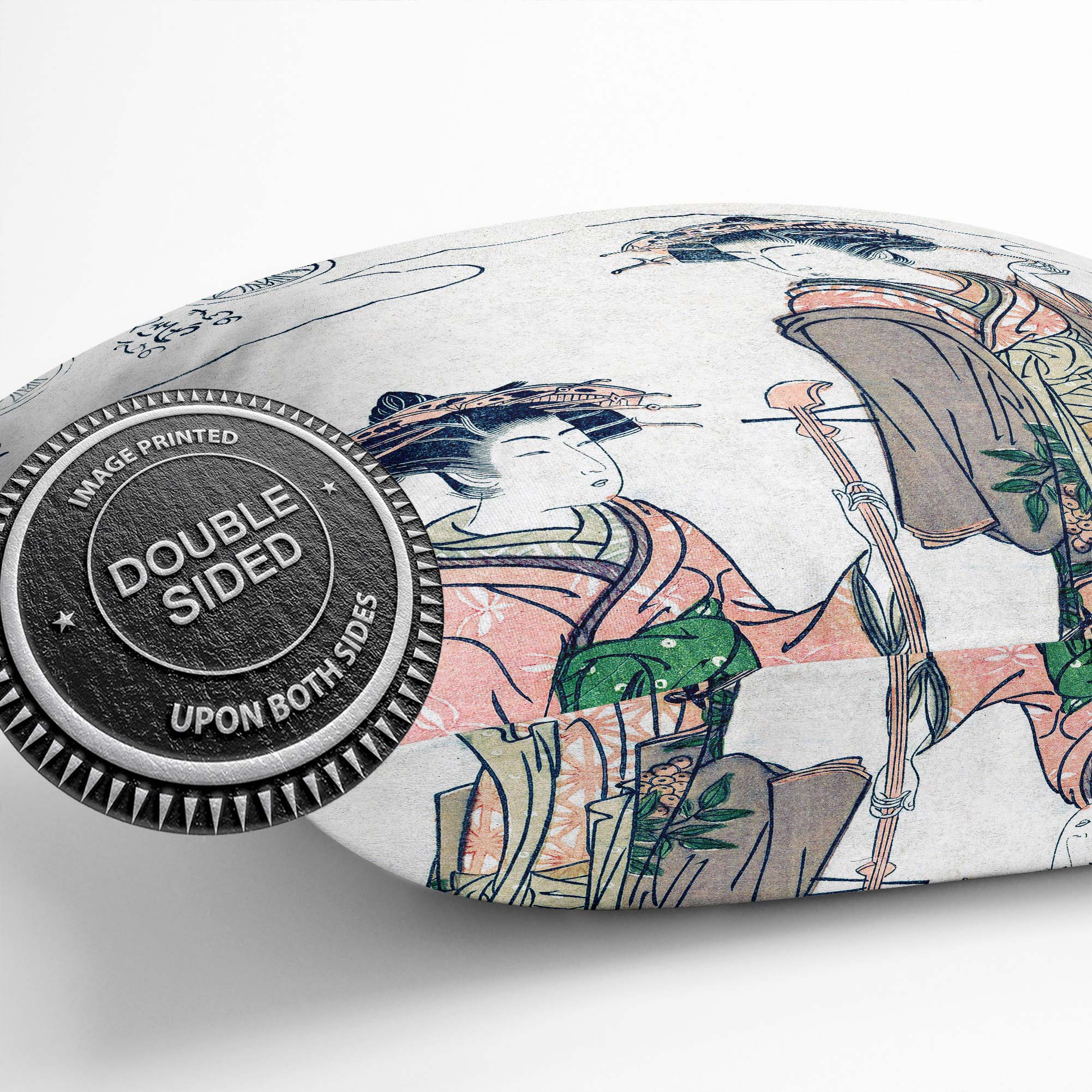 Plump Cushion Two Geisha Isoda Koryusai Soft Scatter Throw Pillow Cover Filled - Picture 10 of 10