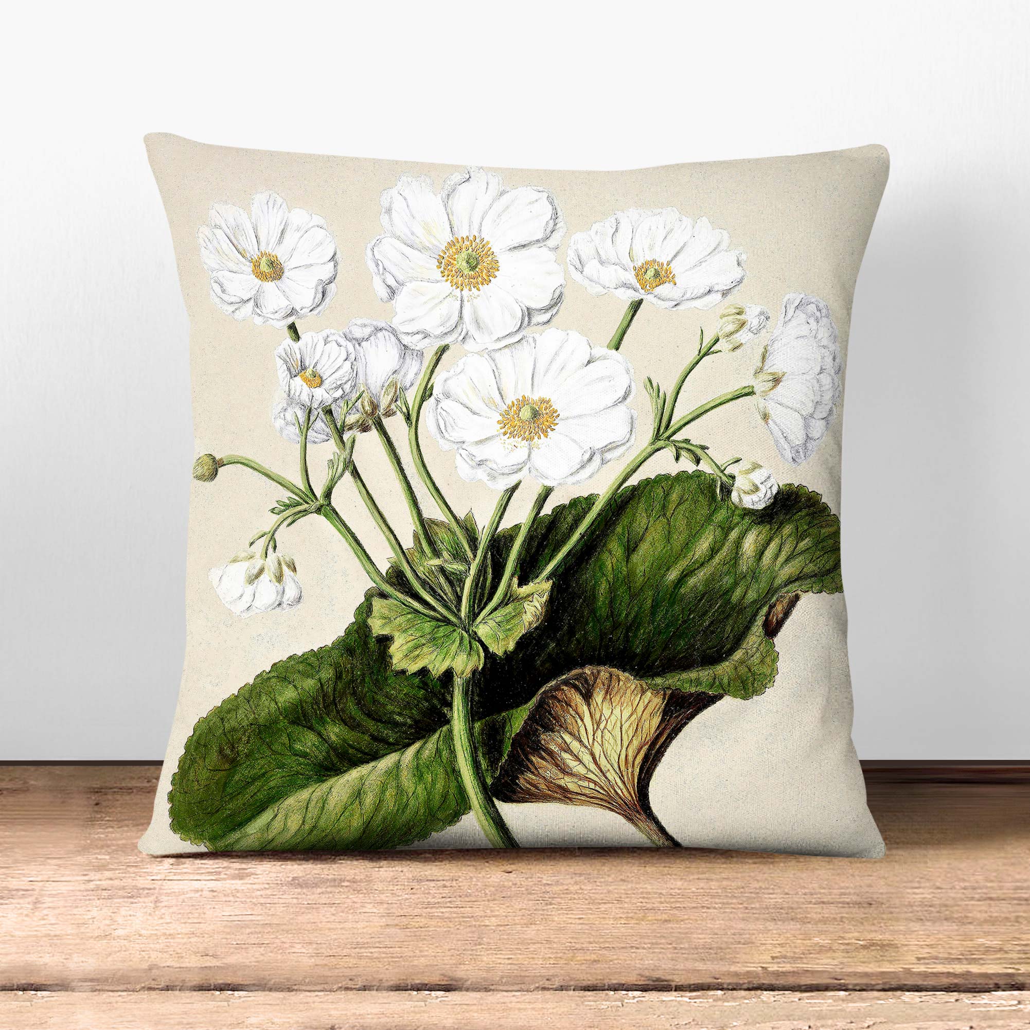 Plump Cushion Mountain Lily Flowers Vintage Sarah Featon Scatter Throw Pillow - Photo 5/12