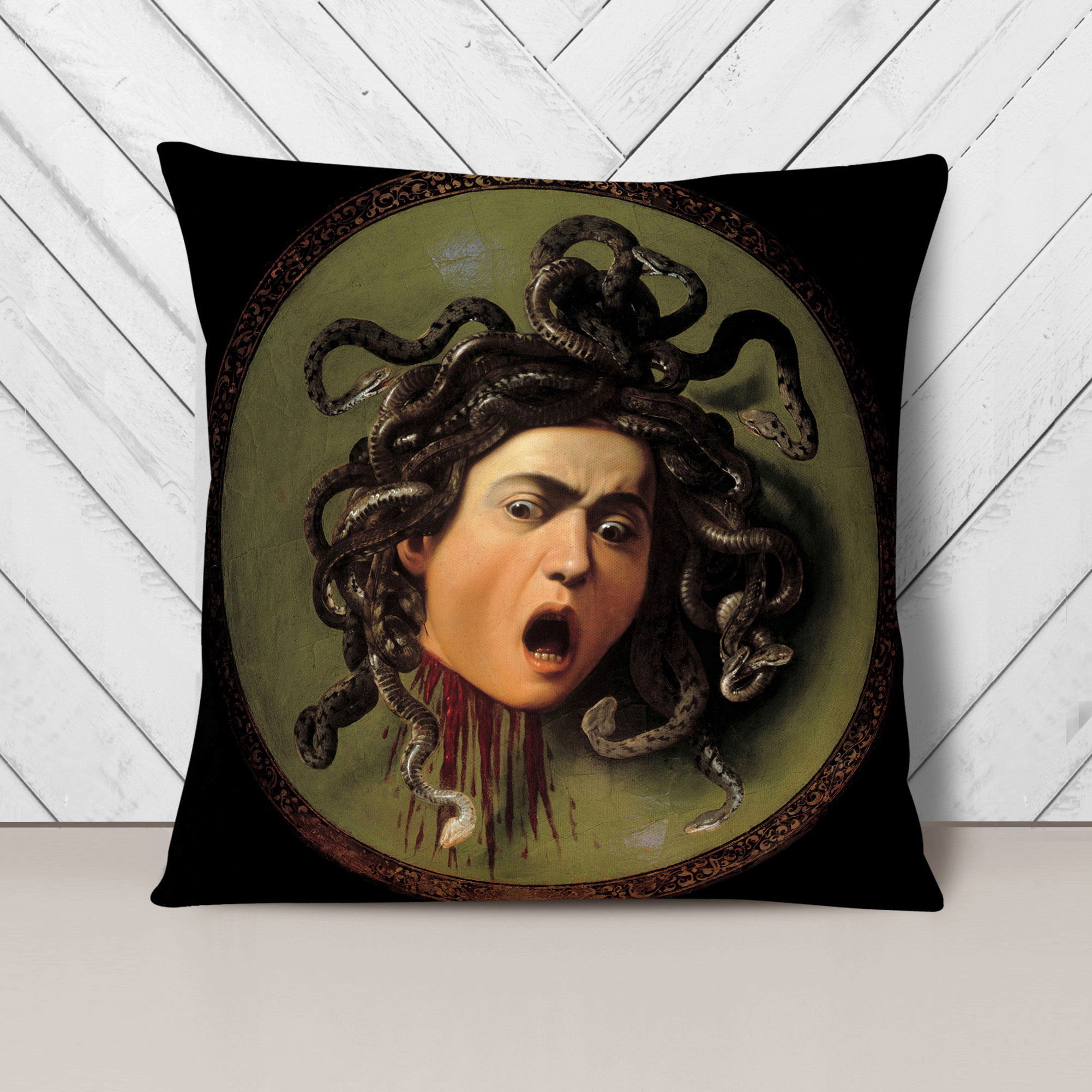 Plump Cushion The Head Of Medusa Caravaggio Scatter Throw Pillow Cover Filled - Picture 4 of 11