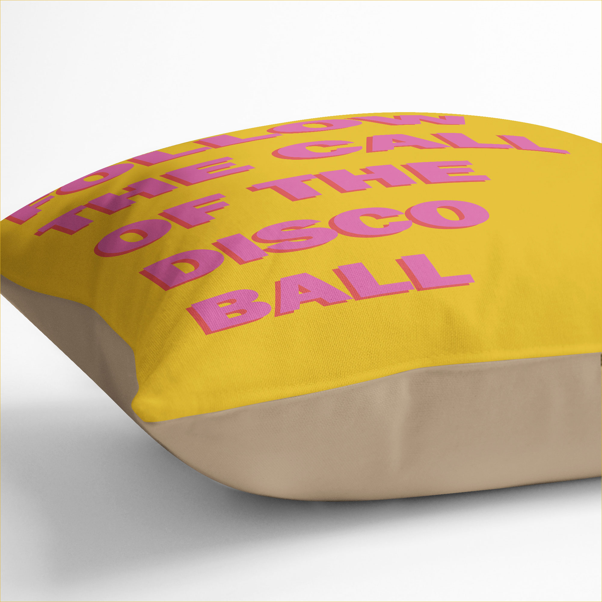 Plump Kissen Folge dem Ruf der Discokugel Typografie Dekokissen Dekokissen - Bild 7 von 11