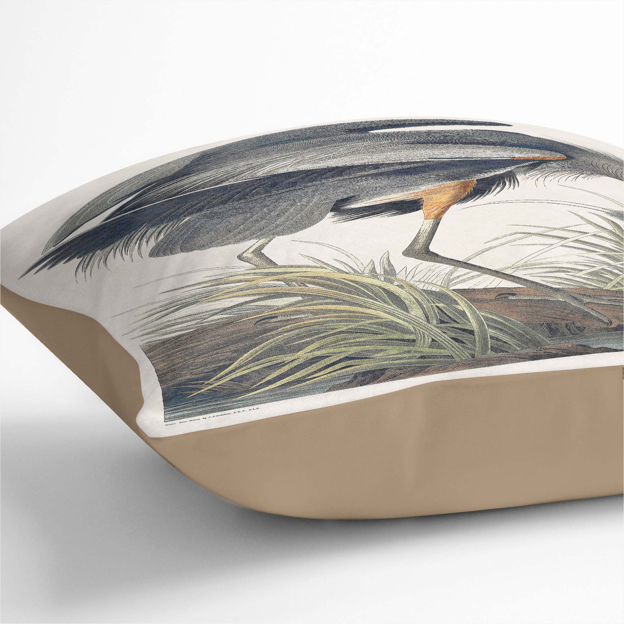 Plump Cushion Great Blue Heron Landscape Bird John James Audubon Scatter Pillow - Picture 8 of 12