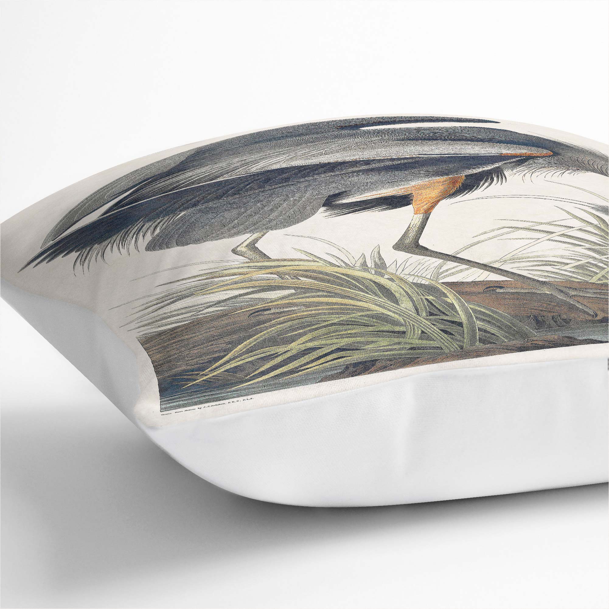 Plump Cushion Great Blue Heron Landscape Bird John James Audubon Scatter Pillow - Picture 6 of 12