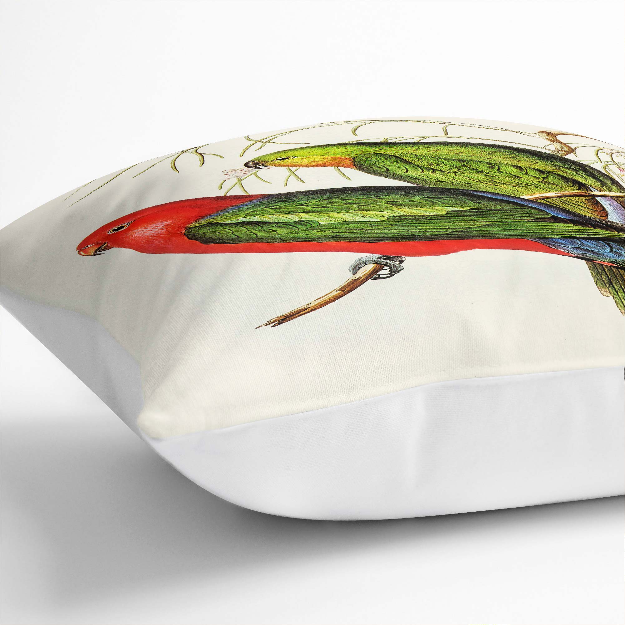 Plump Cushion King Lory Parrot Flowers Bird Elizabeth Gould Scatter Throw Pillow - Picture 6 of 12