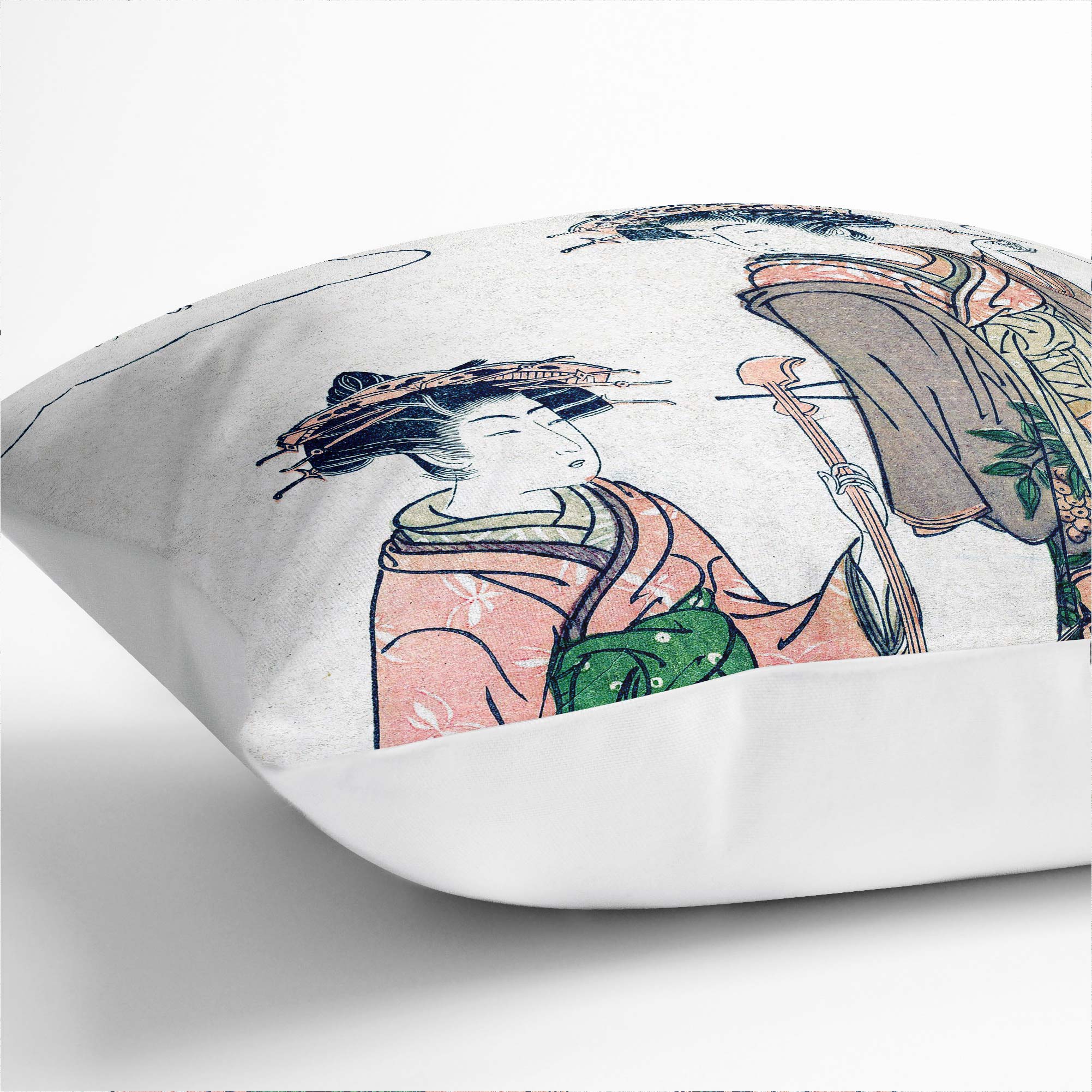 Plump Cushion Two Geisha Isoda Koryusai Soft Scatter Throw Pillow Cover Filled - Picture 4 of 10
