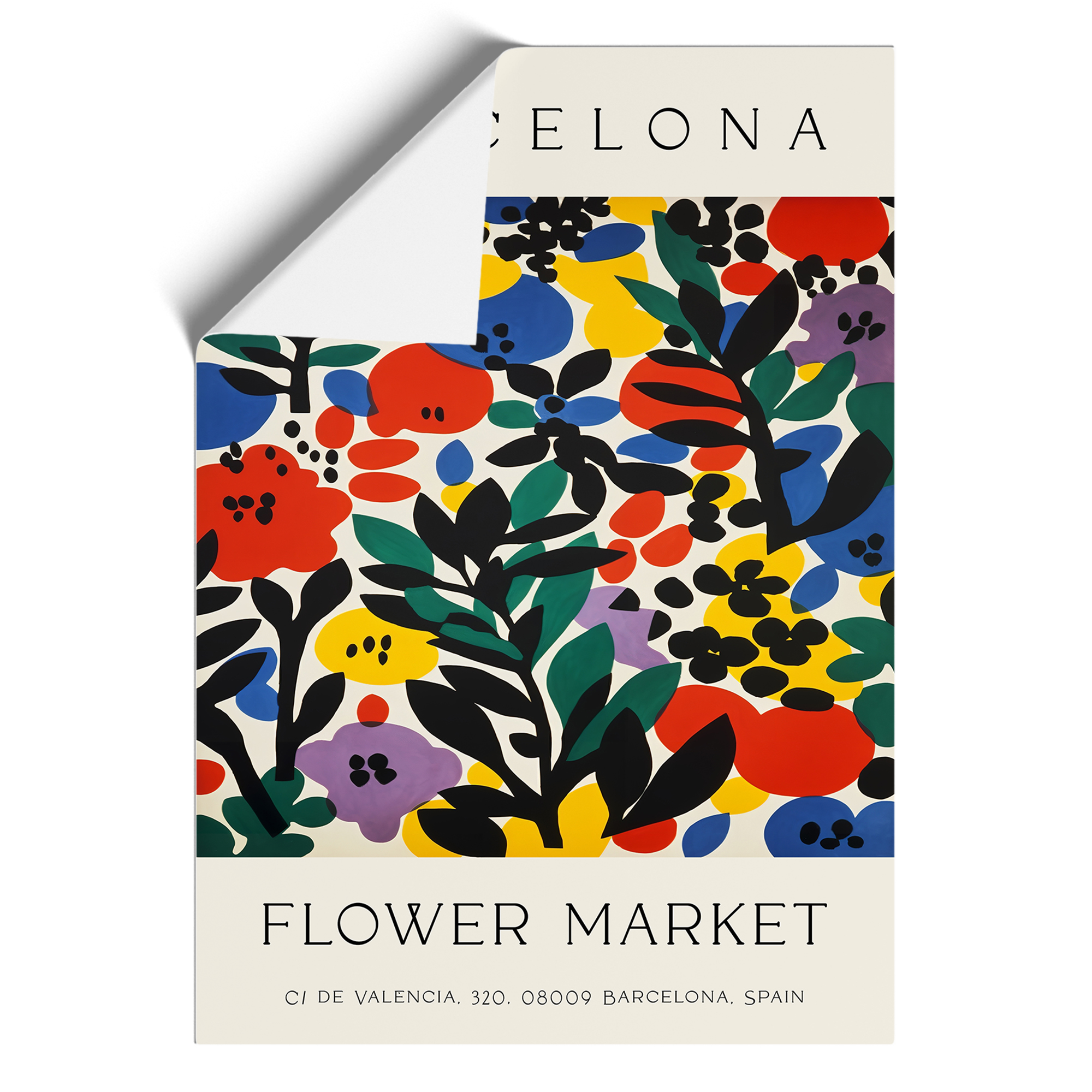 Flower Market Barcelona No.1 Exhibition Framed Canvas Wall Art Print Picture - Picture 8 of 8