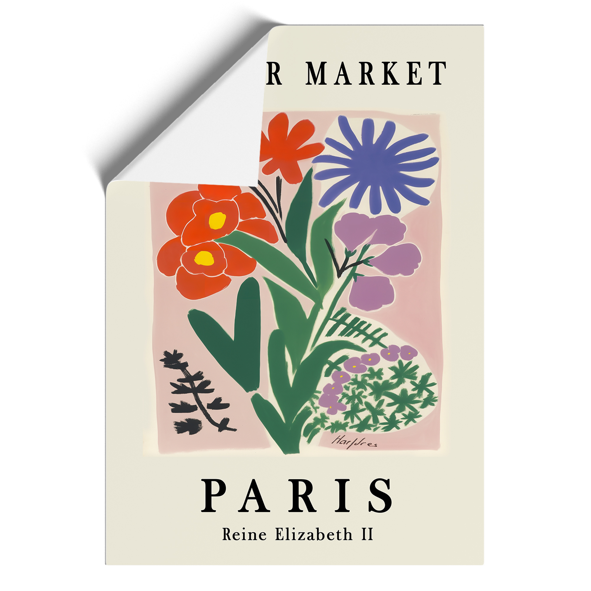 Flower Market in Paris No.1 Exhibition Framed Canvas Wall Art Print Picture - Picture 8 of 8